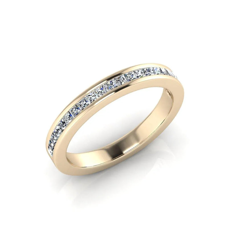 Sylvia- Princess Cut Channel Set Diamond Band