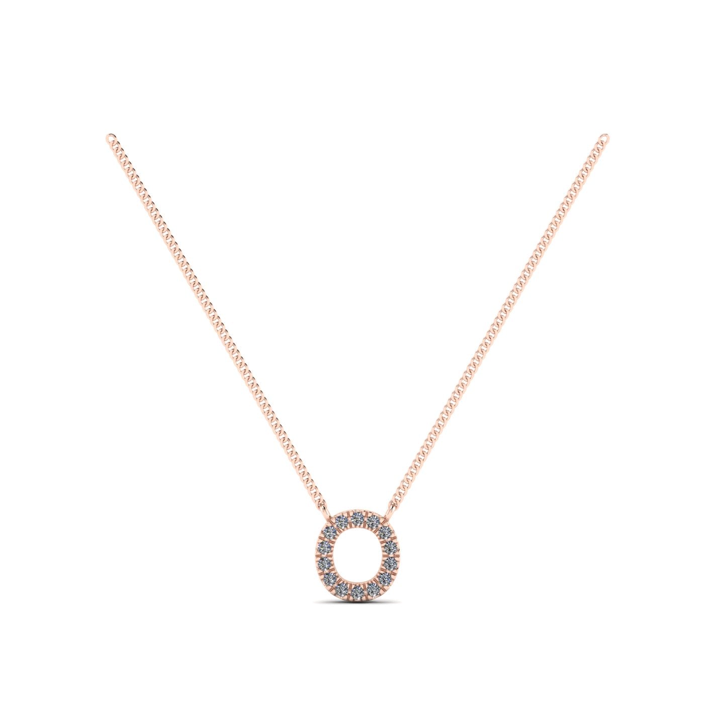 Medium lab grown diamond Initial pendants