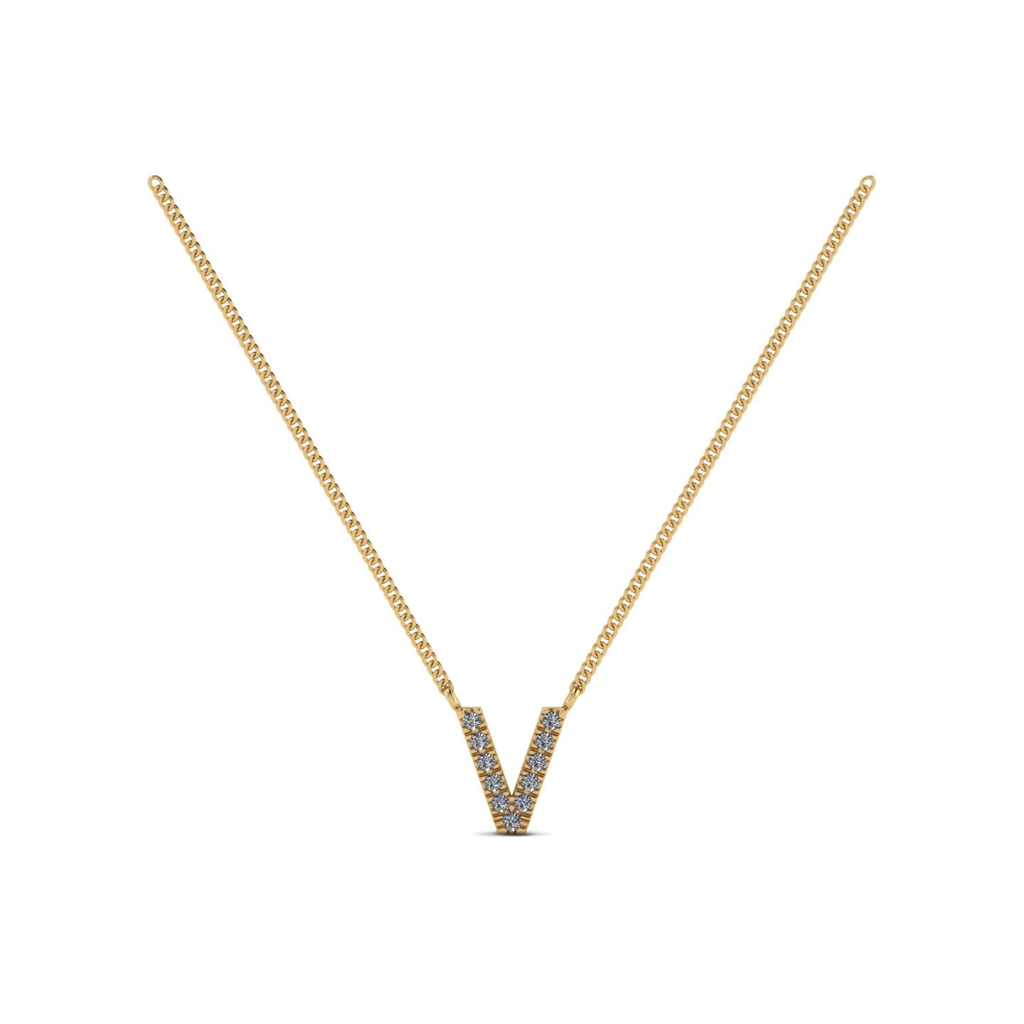 Small lab grown diamond Initial pendants