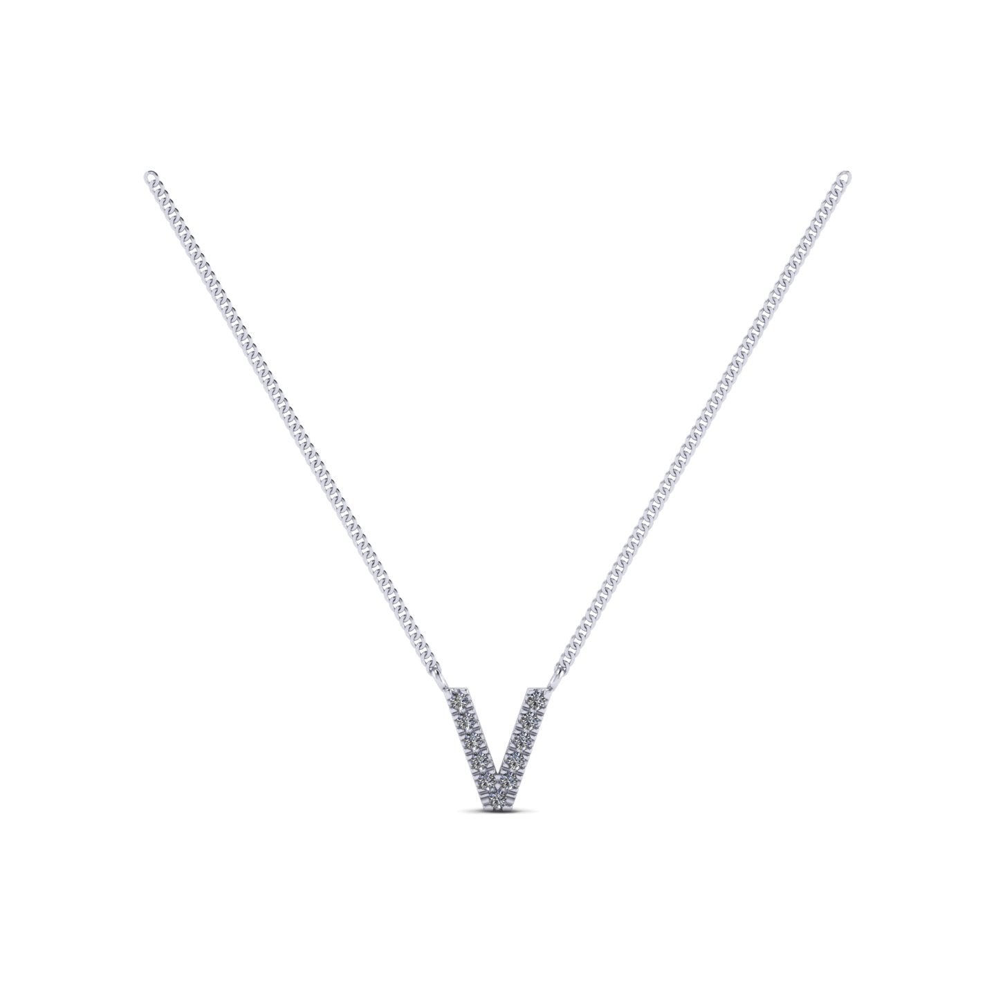 Small lab grown diamond Initial pendants