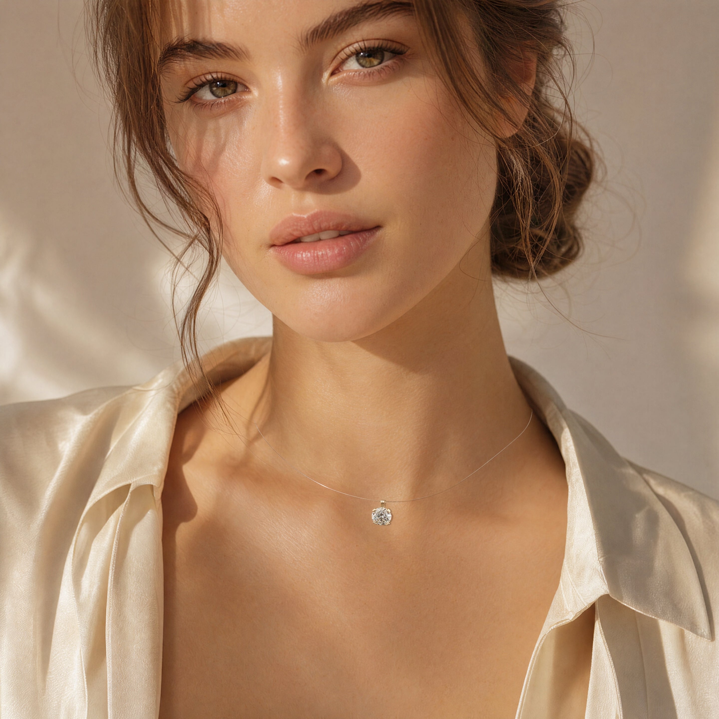 Round Diamond Illusion Necklace
