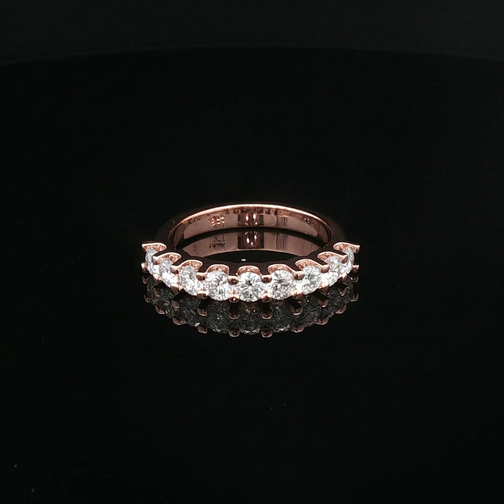 Jasmine- Round Brilliant Cut Half-Eternity Band Ring