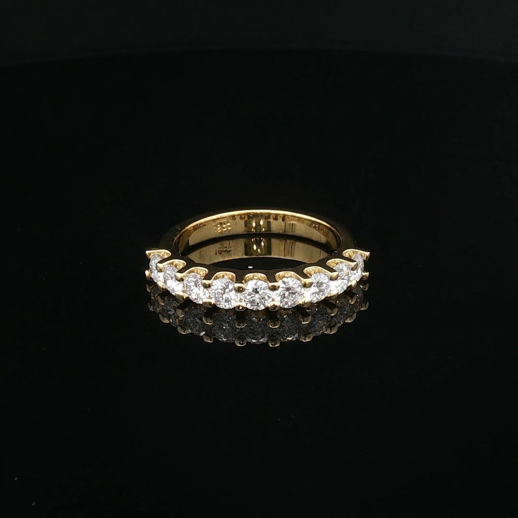 Jasmine- Round Brilliant Cut Half-Eternity Band Ring