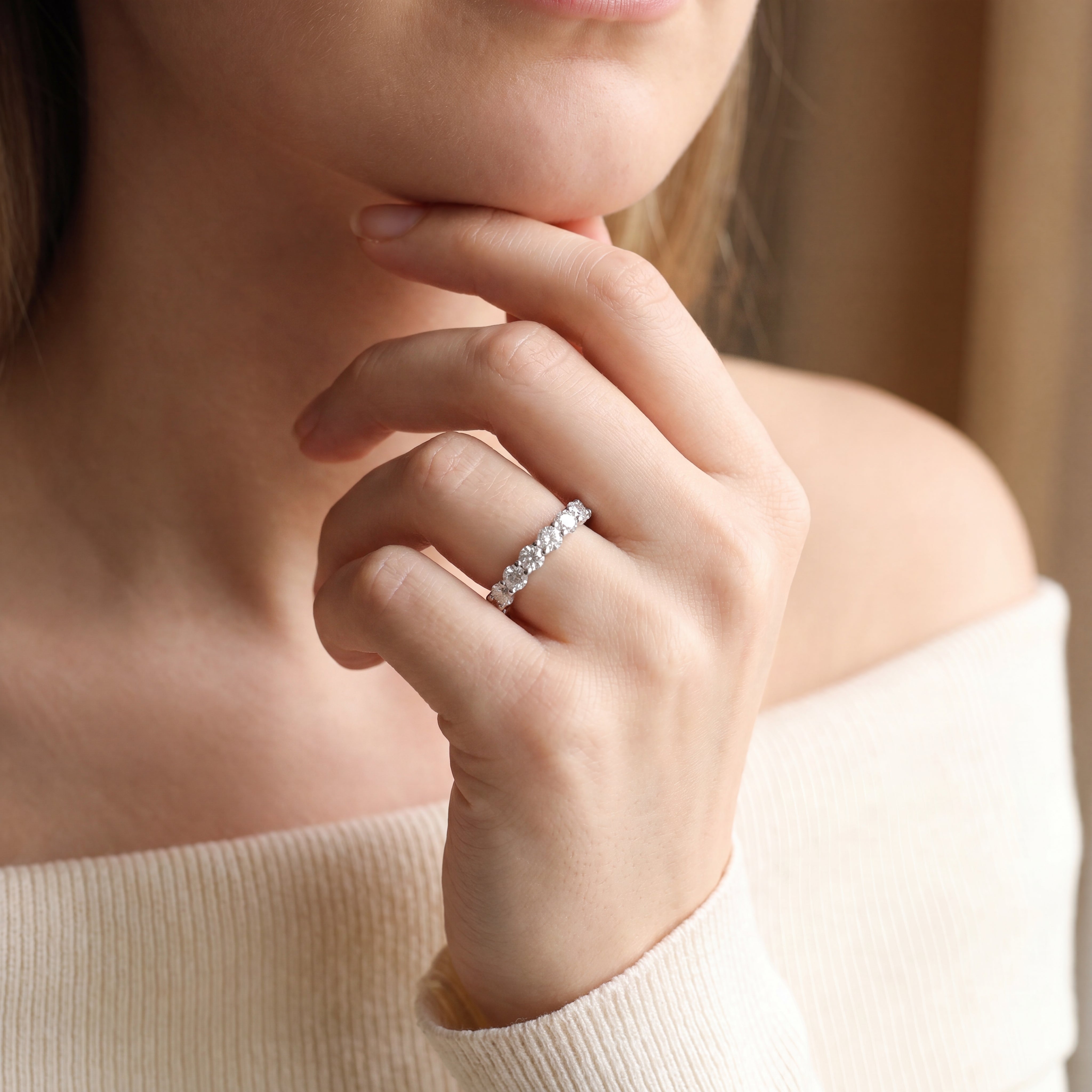 Megan – Round Brilliant Diamond Shared-Prong Eternity Ring