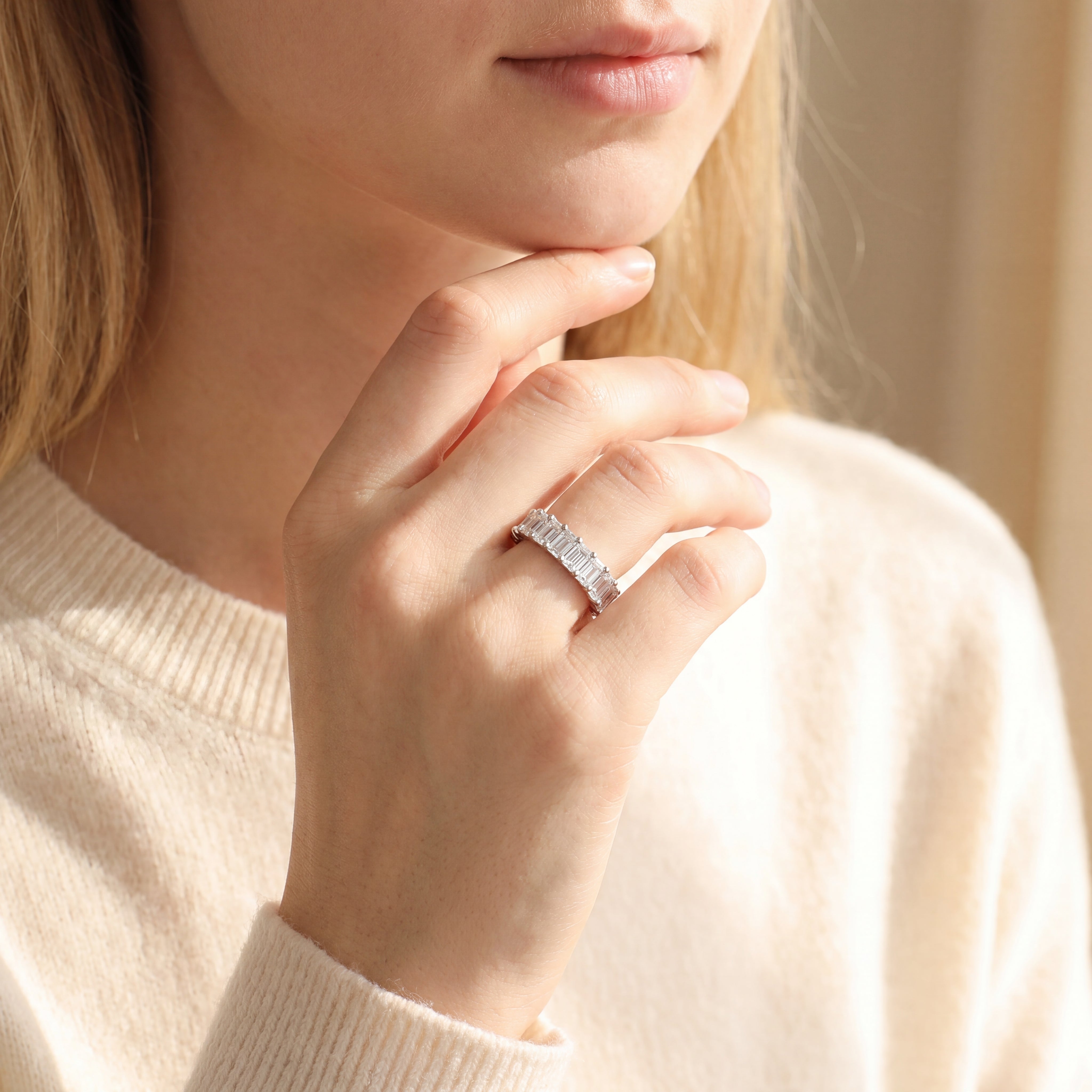Rachel – Emerald-Cut Diamond Eternity Band