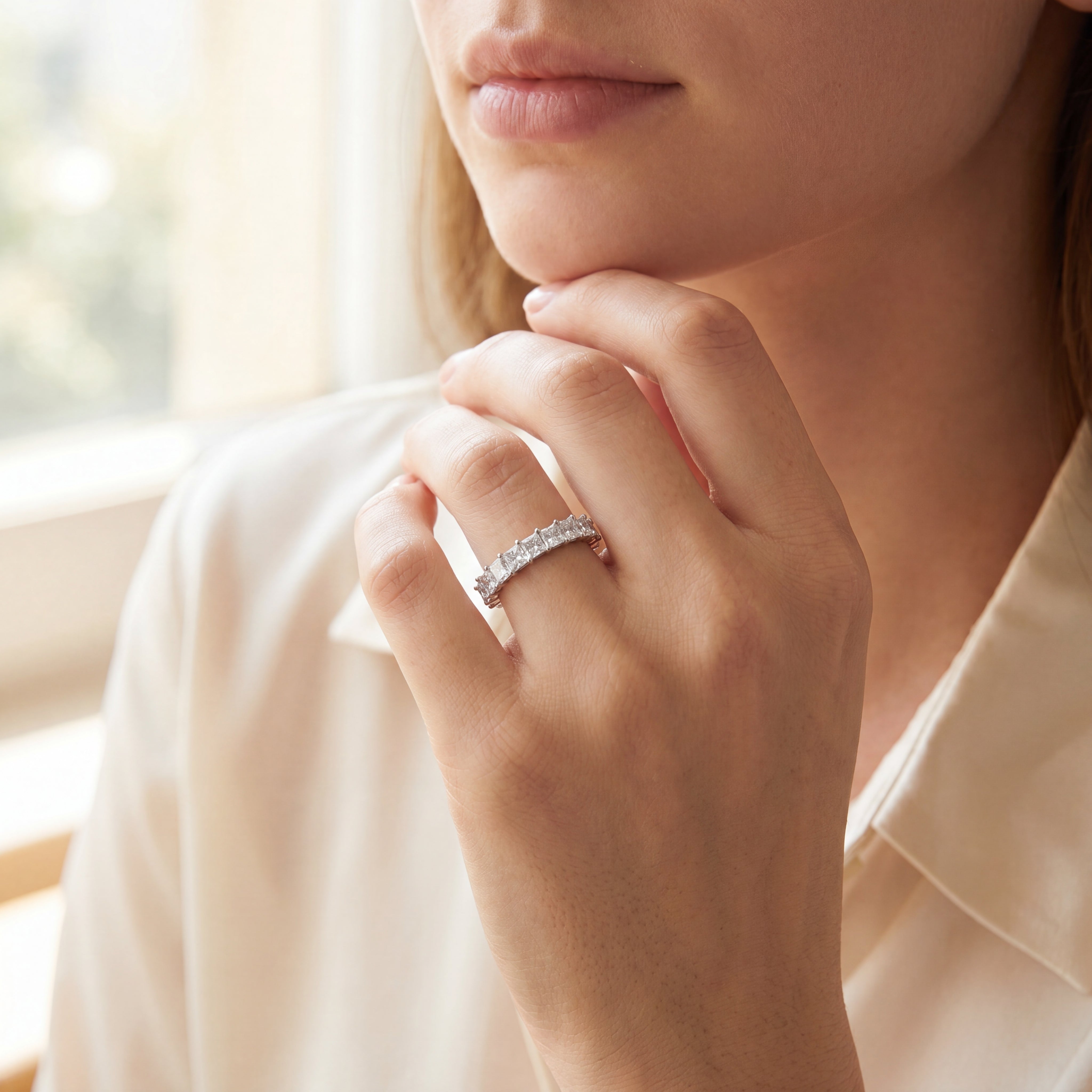 Raya - Princess Claw Set Diamond Half-Eternity Band