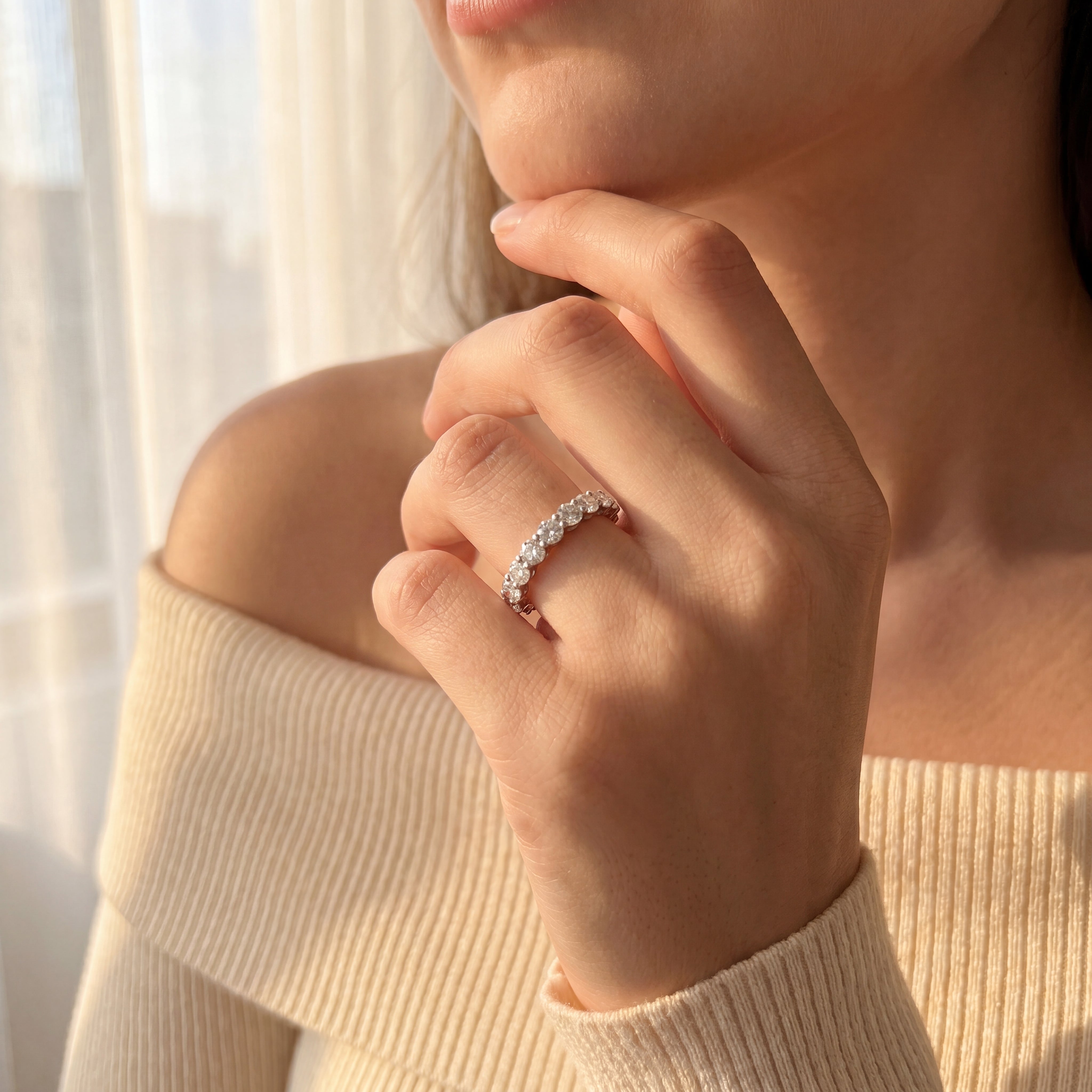 Ashley - Round Brilliant Cut Diamond Half-Eternity