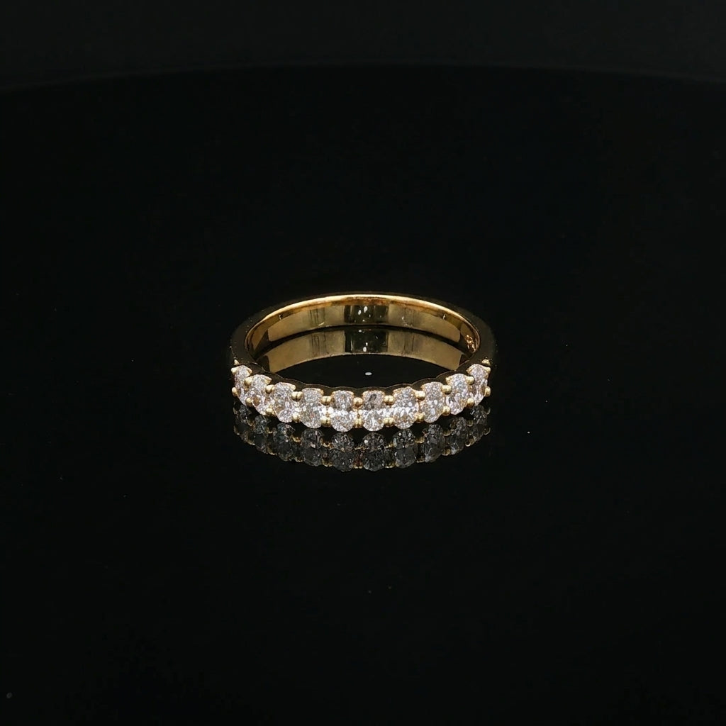 Amber - Oval-Cut Diamond Half-Eternity