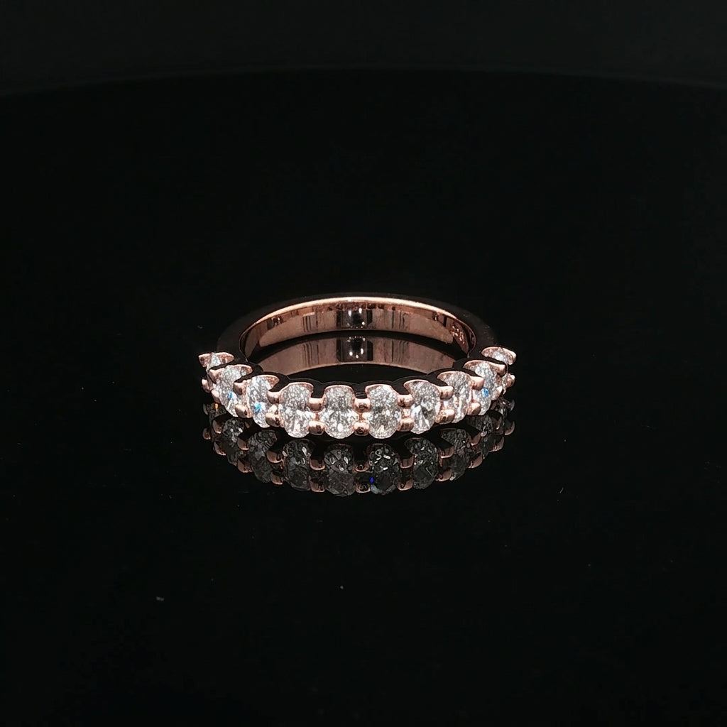 Brooke - Oval Diamond Half-Eternity Band