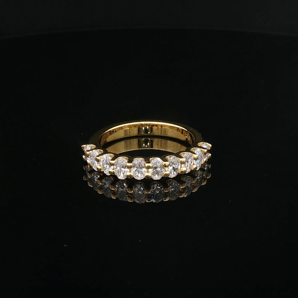 Brooke - Oval Diamond Half-Eternity Band