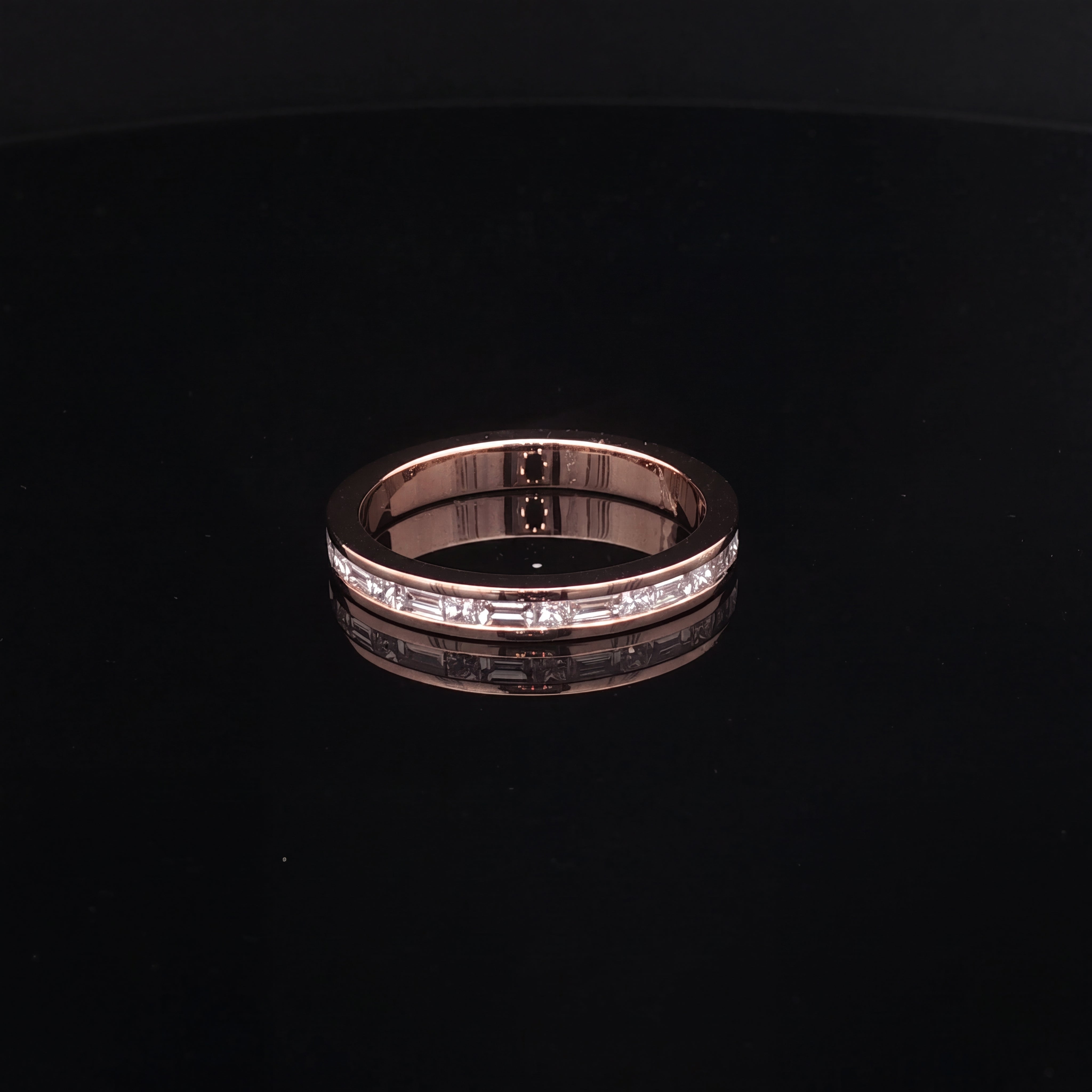 Alexandra - Alternating Baguette and Princess-Cut Diamond Channel-Channel Eternity Ring