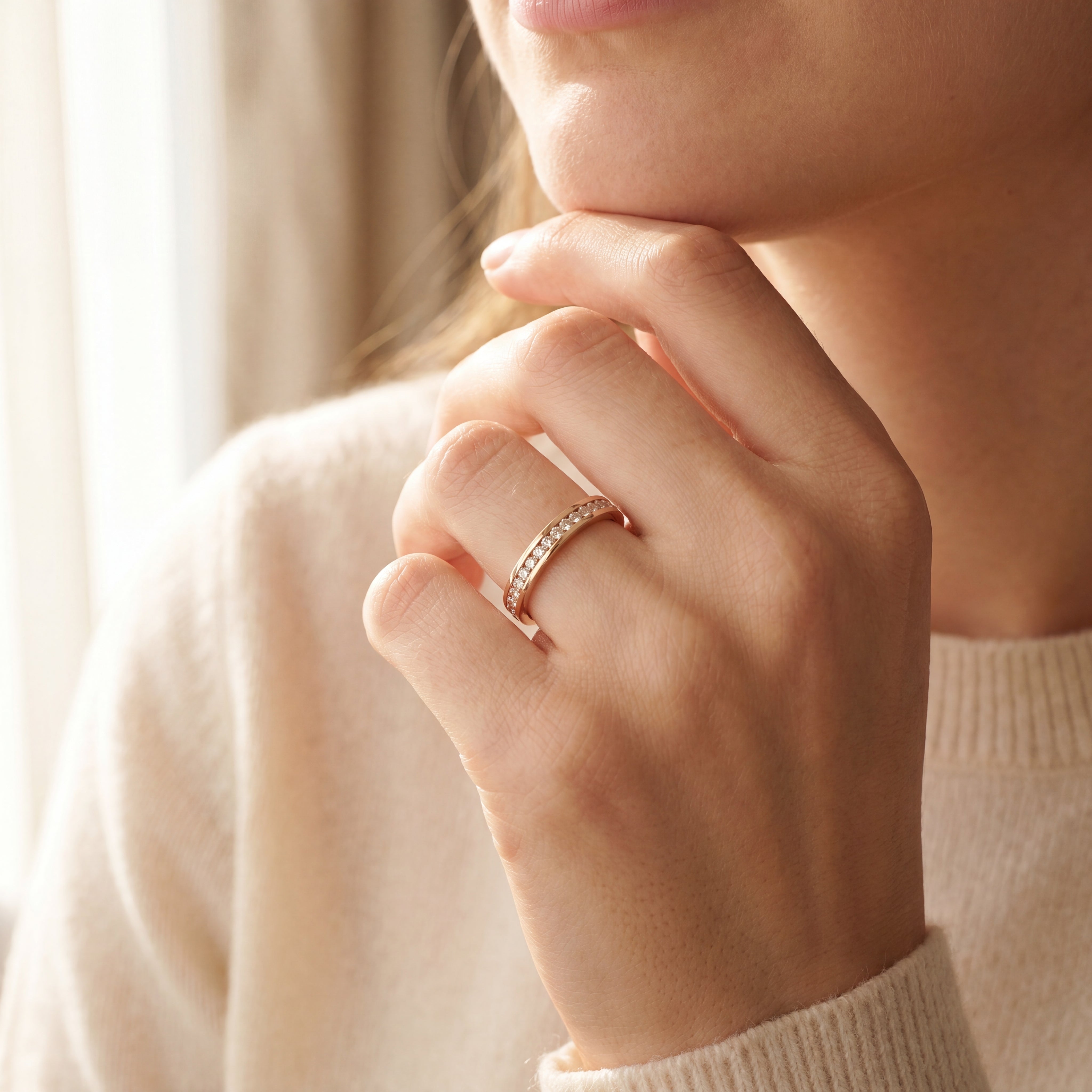 Morgan - Channel-Set Round Brilliant Diamond Eternity Ring