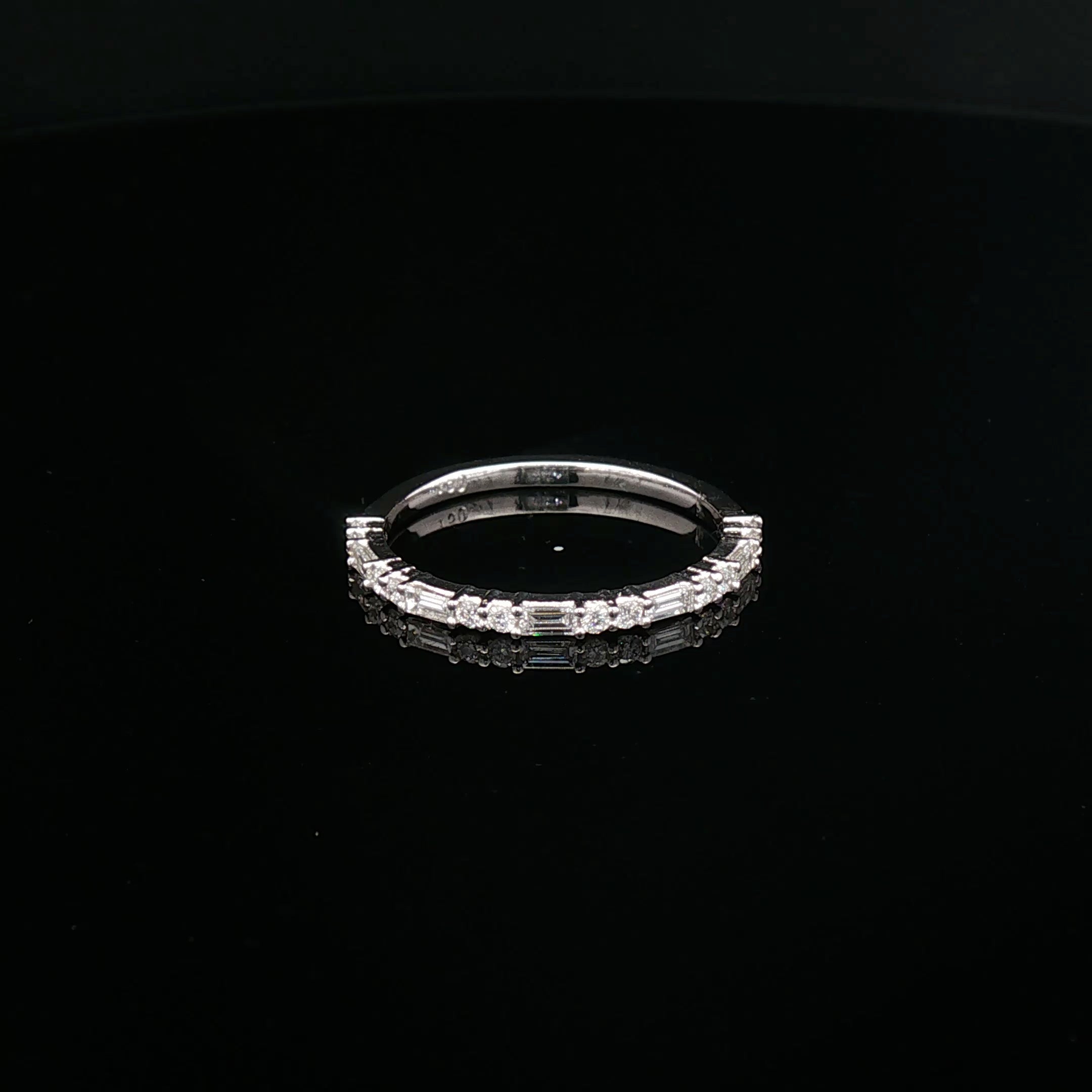 Courtney - Alternating Baguette and Round Brilliant Diamond Band