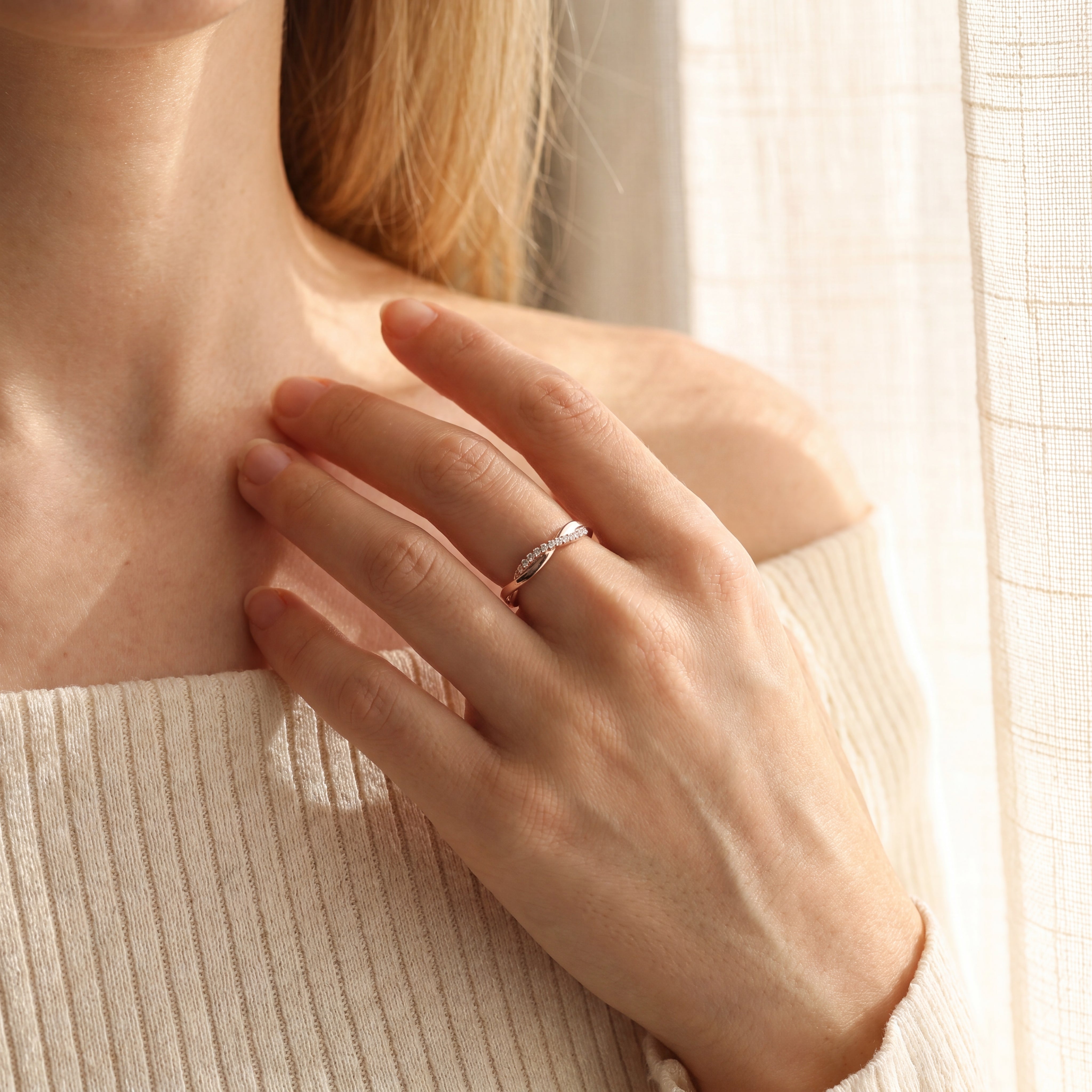 Paige - Twisted Infinity Diamond Wedding Band
