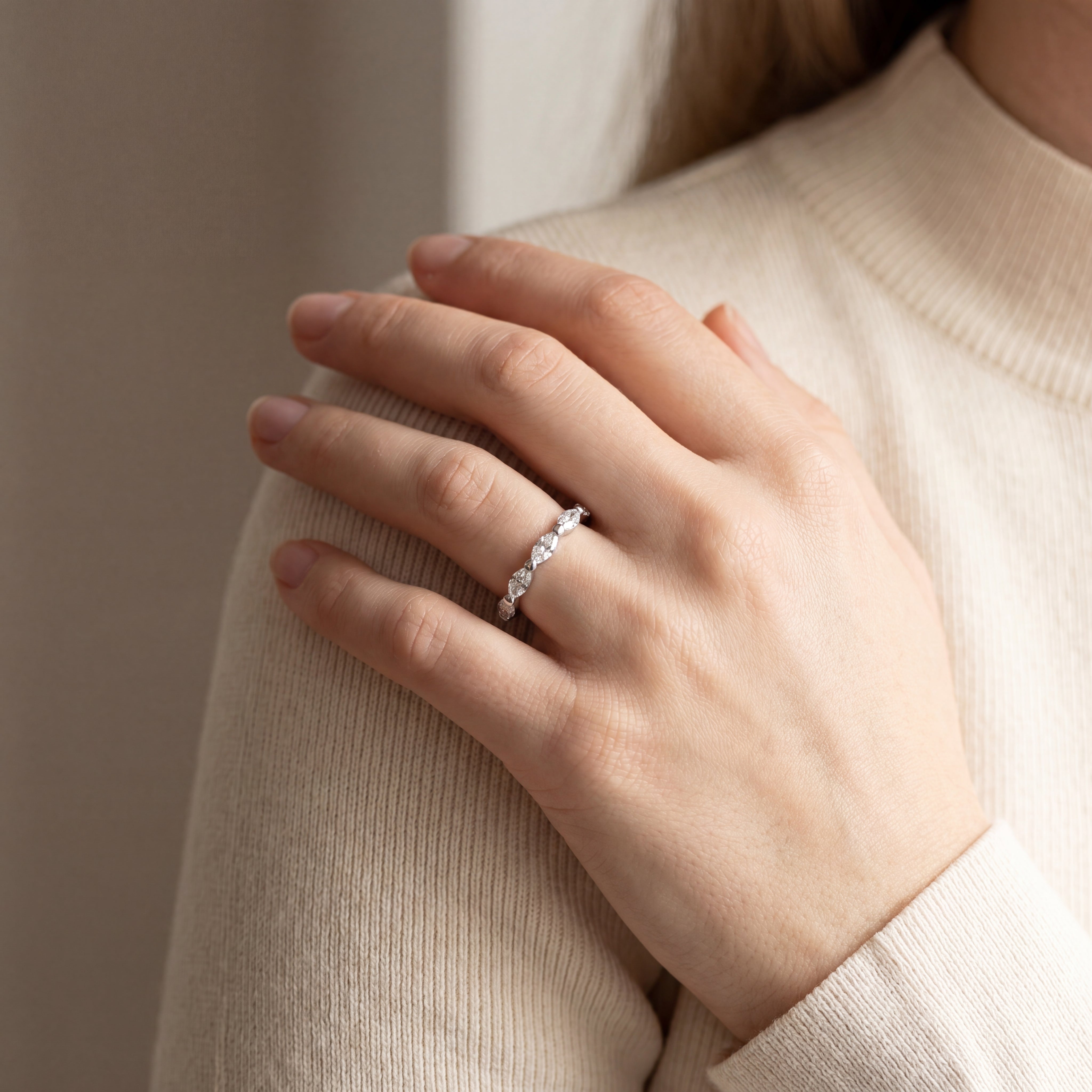 Kian - Marquise Brilliant Diamond Eternity Wedding Band