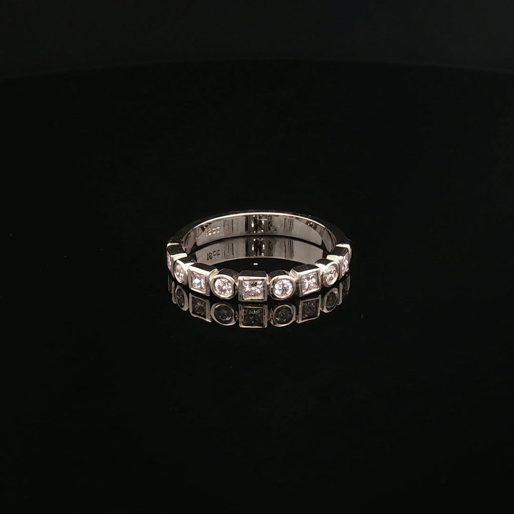Alannah - Princess and Round Bezel Set Diamond Band