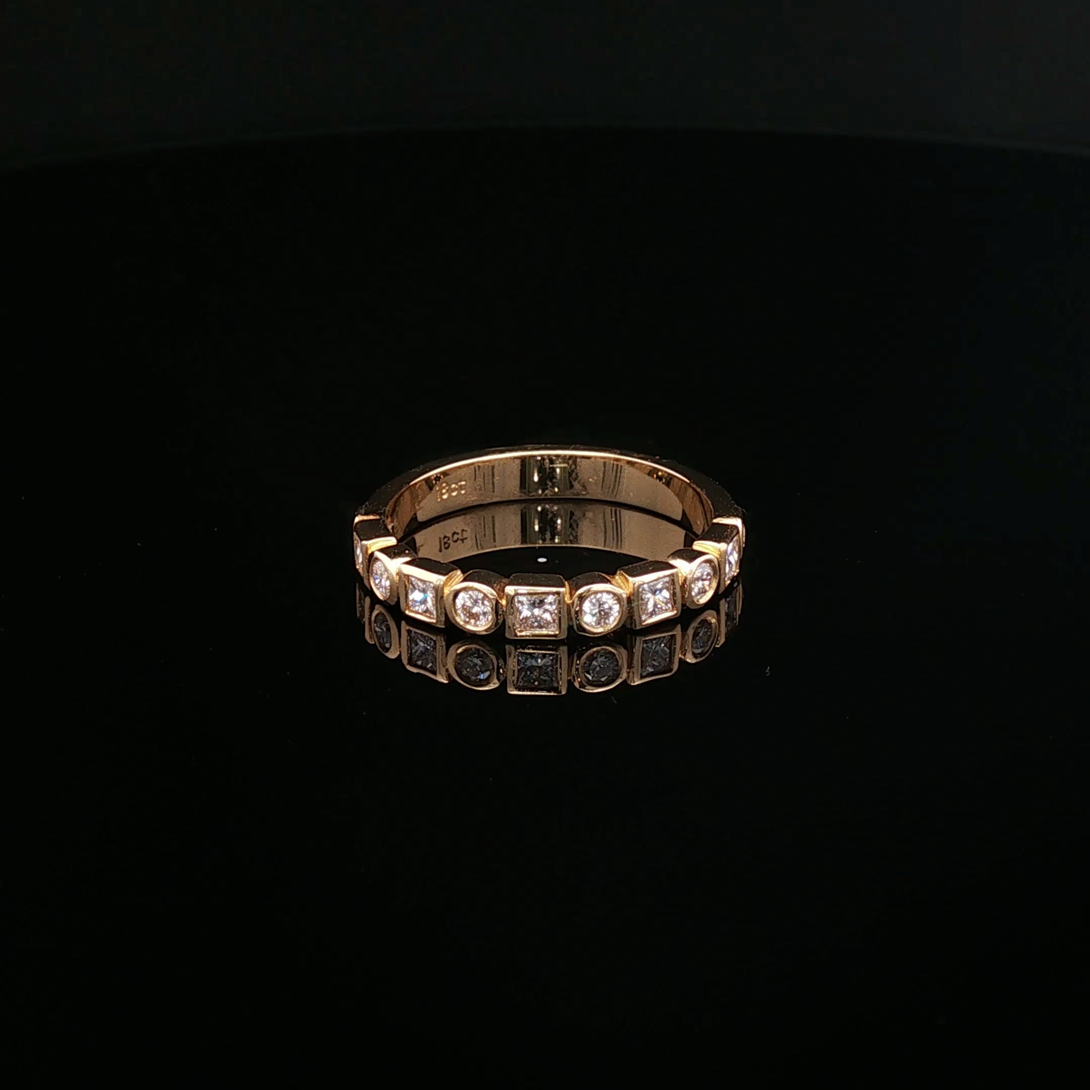 Alannah - Princess and Round Bezel Set Diamond Band