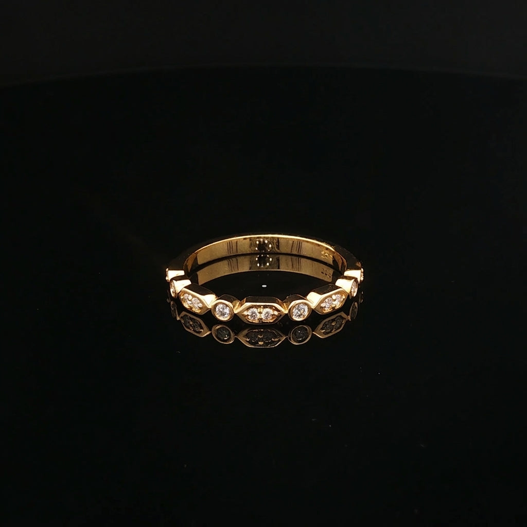 Francesca - Round Diamond Bezel and Bead Set Diamond Band