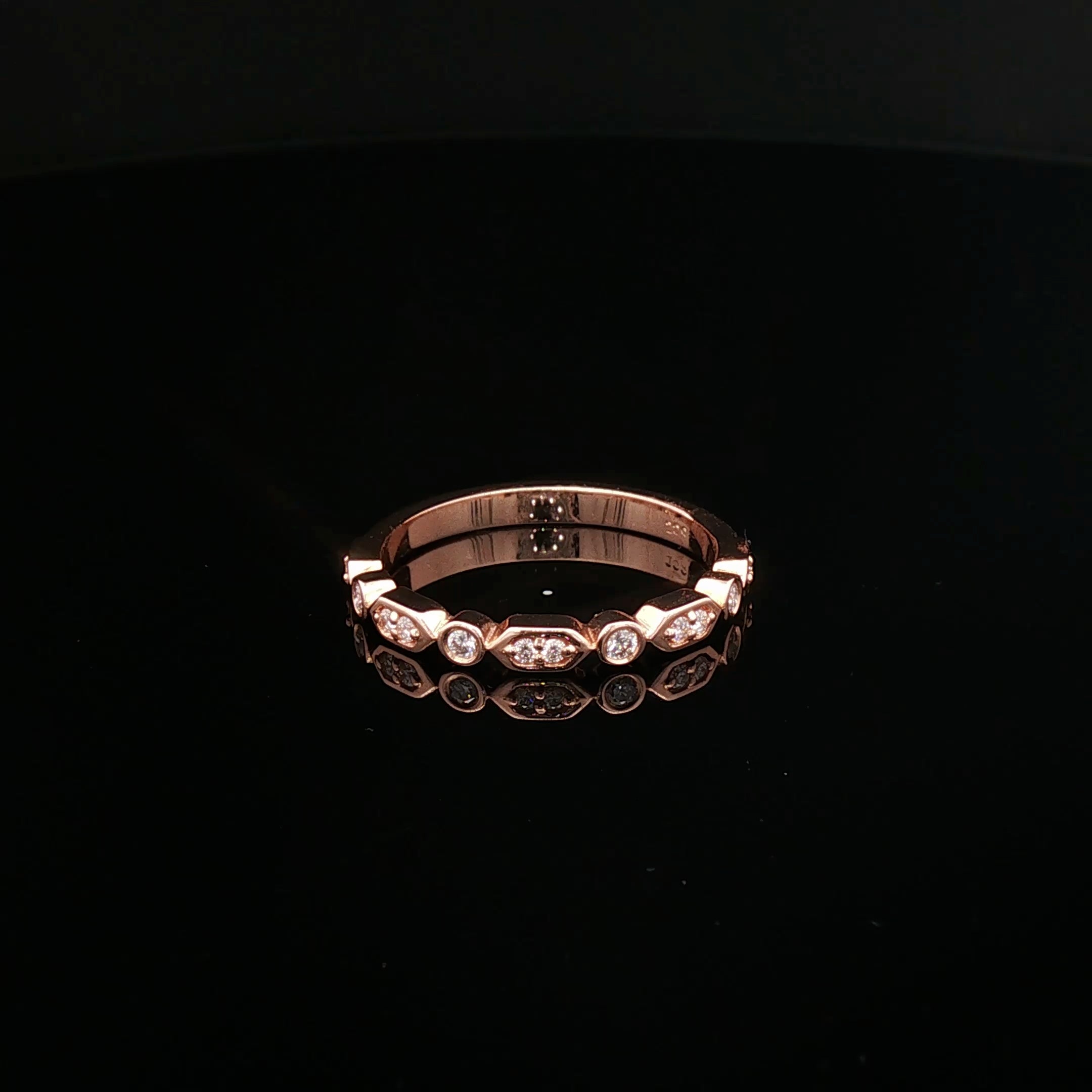 Francesca - Round Diamond Bezel and Bead Set Diamond Band