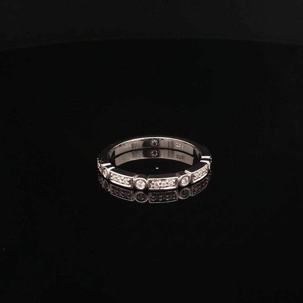 Sofia- Round Diamond Bezel and Bead Set Band