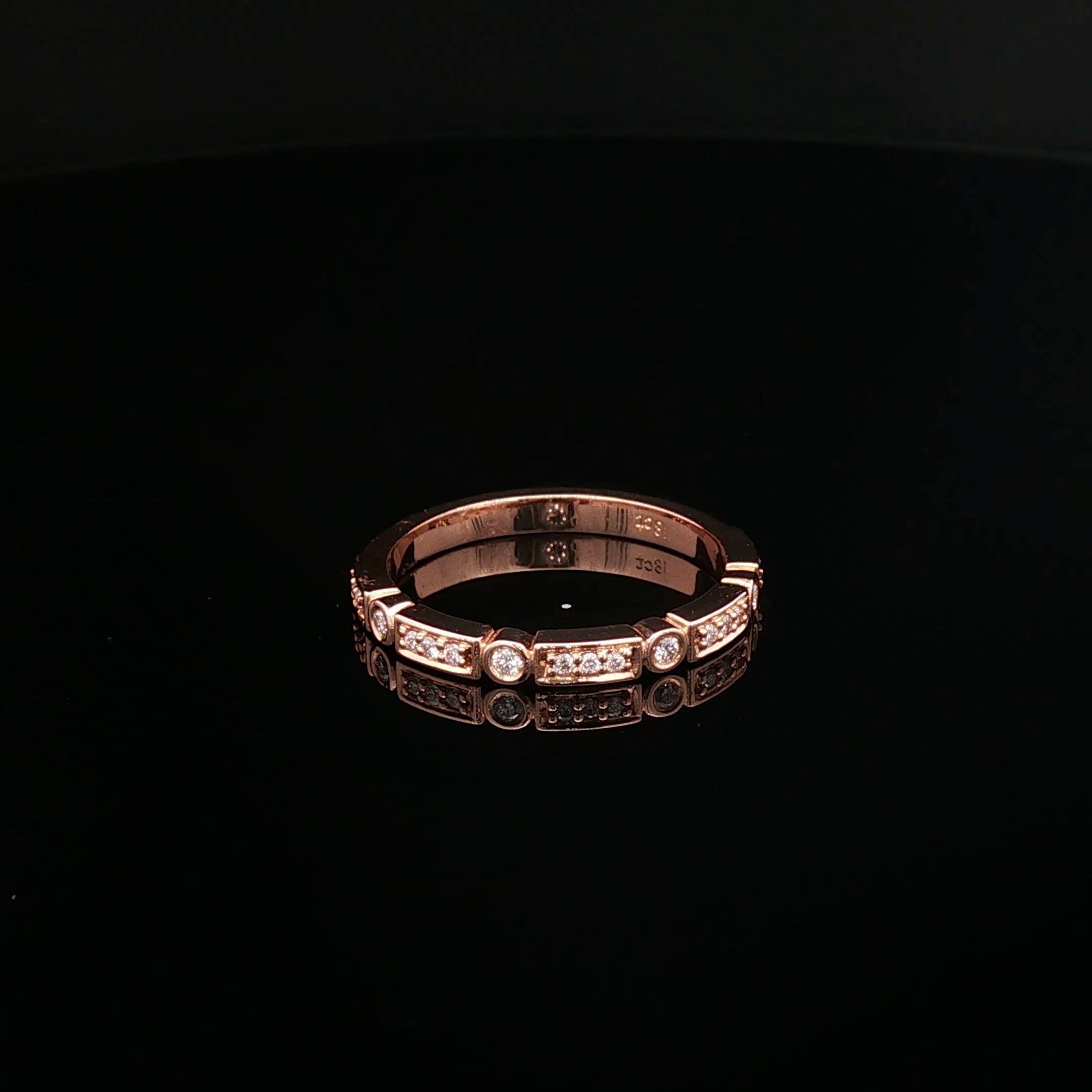 Sofia- Round Diamond Bezel and Bead Set Band
