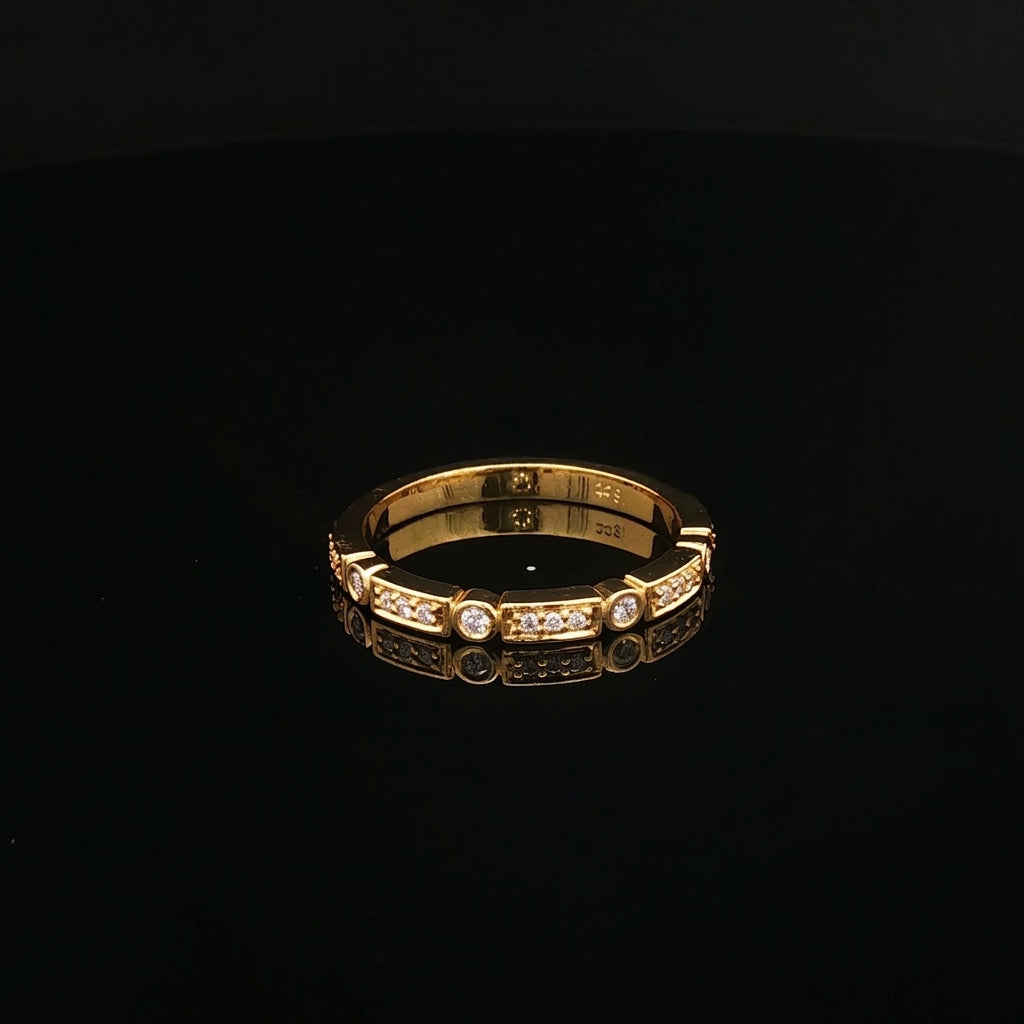 Sofia- Round Diamond Bezel and Bead Set Band