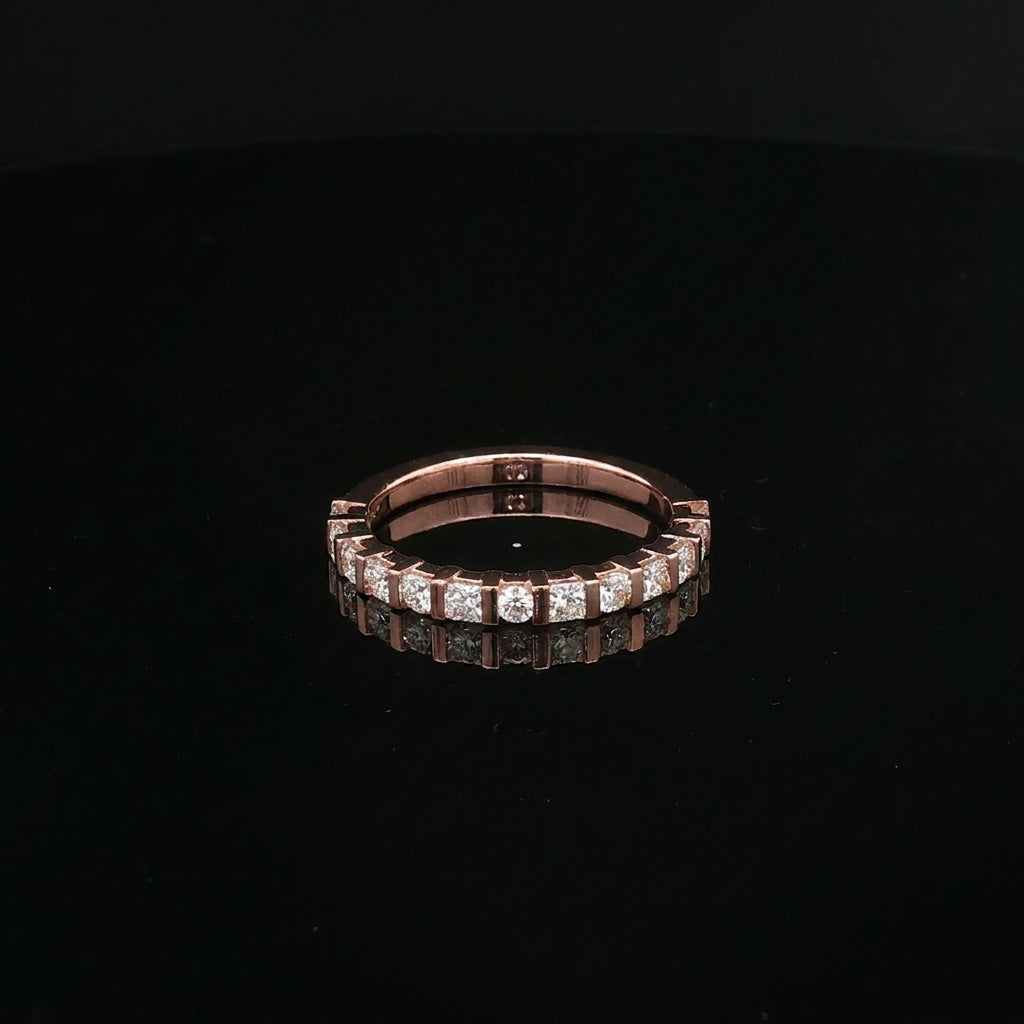 Cleo - Round and Princess Cut Diamond Band