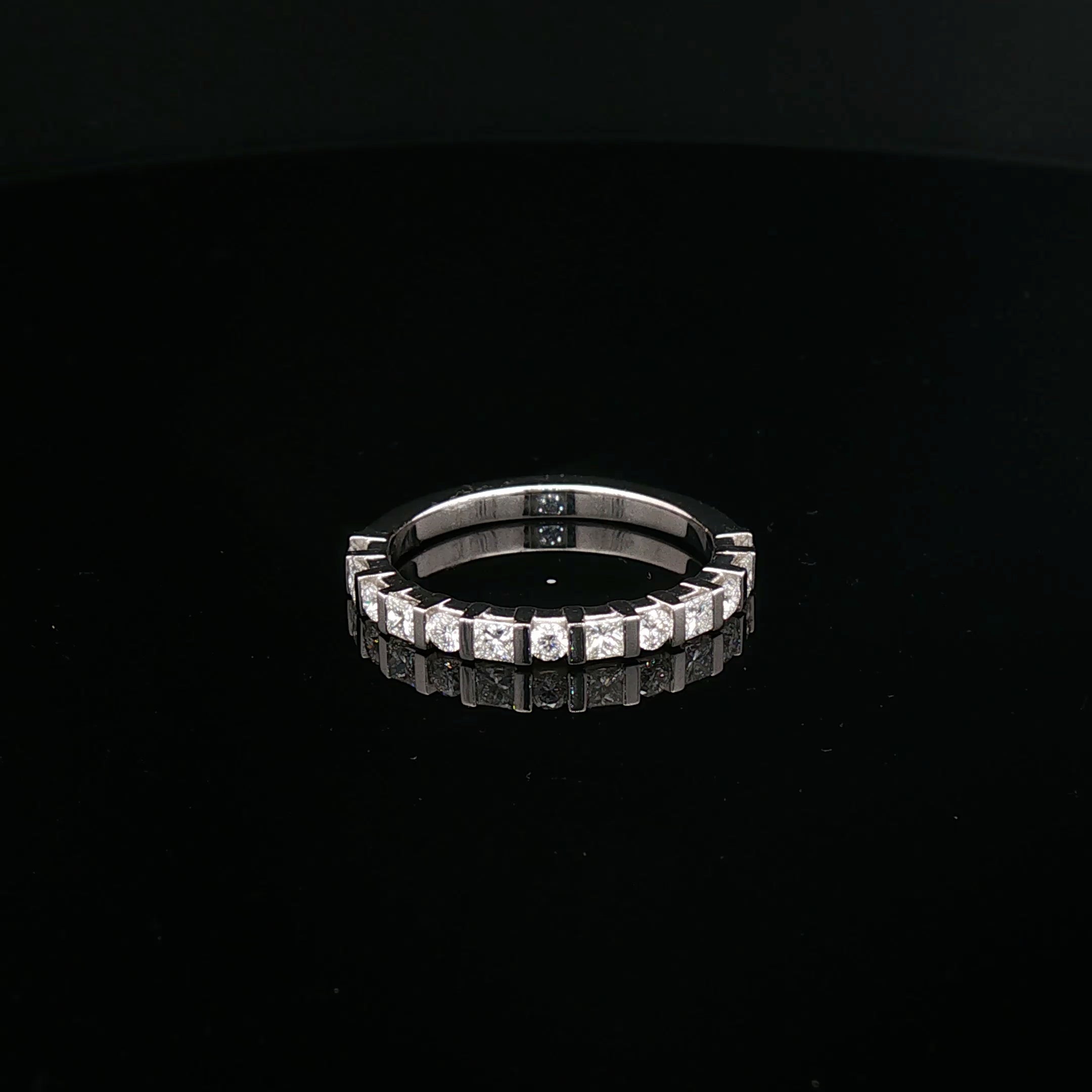 Cleo - Round and Princess Cut Diamond Band