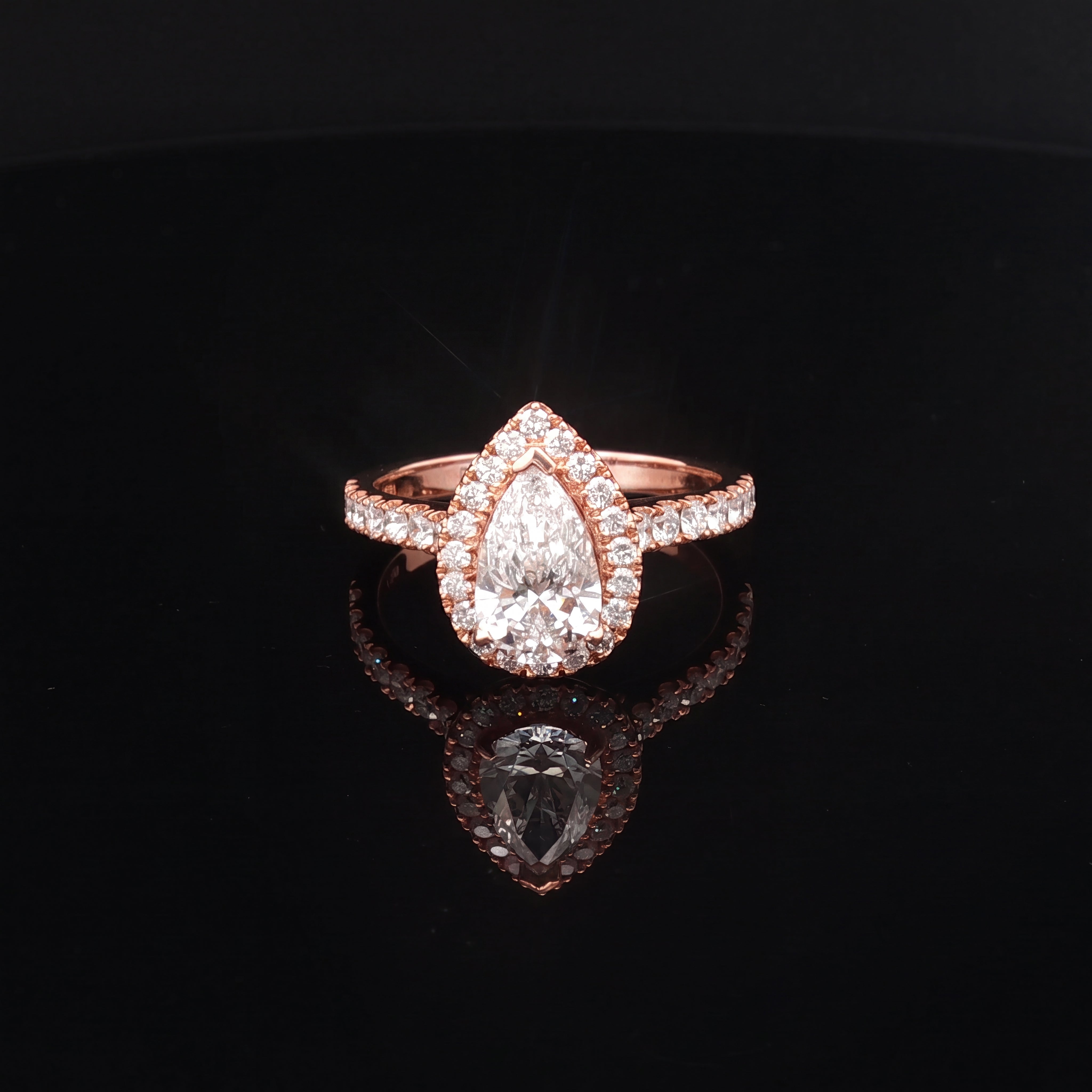 Siena - Pear Cut Diamond Halo Engagement Ring