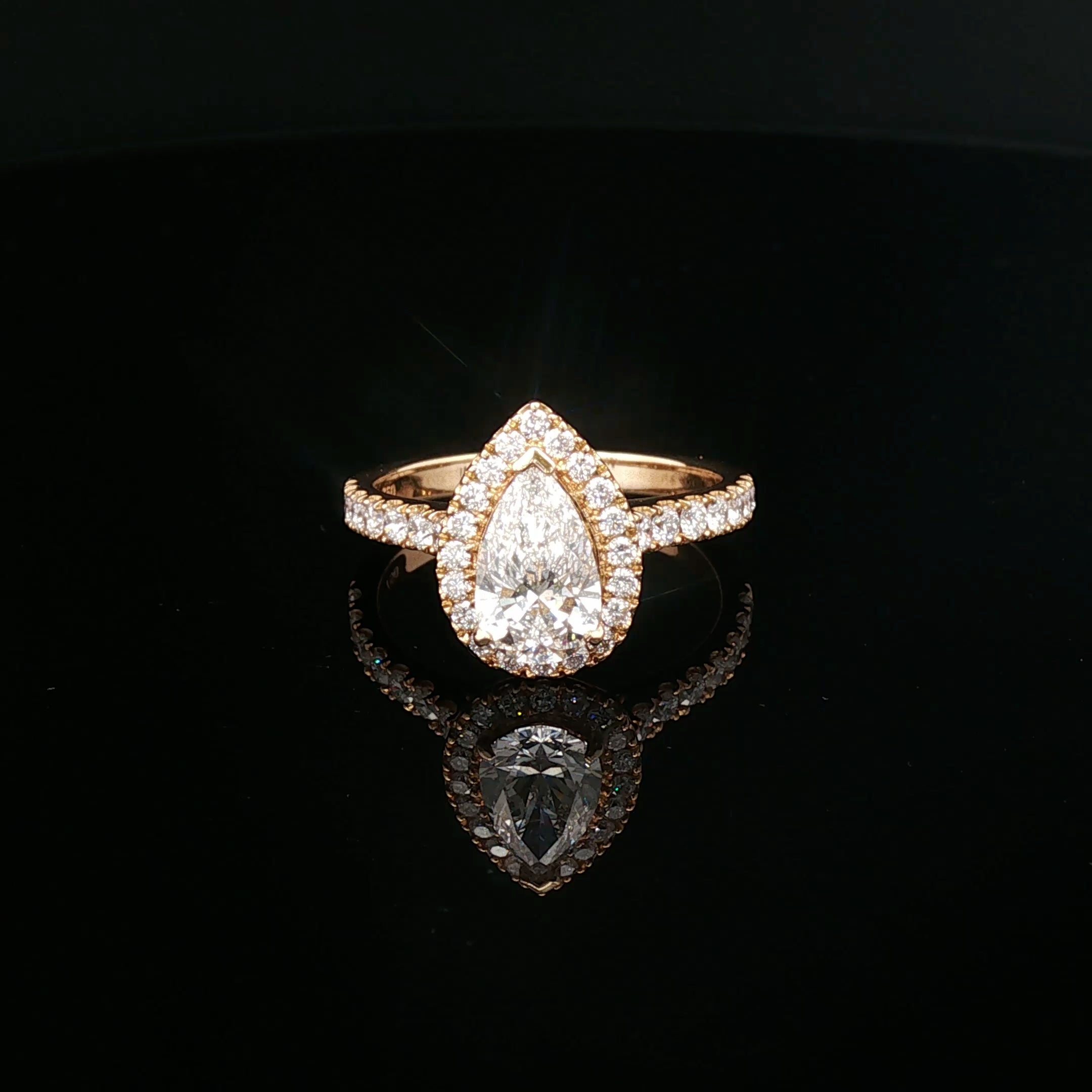 Siena - Pear Cut Diamond Halo Engagement Ring