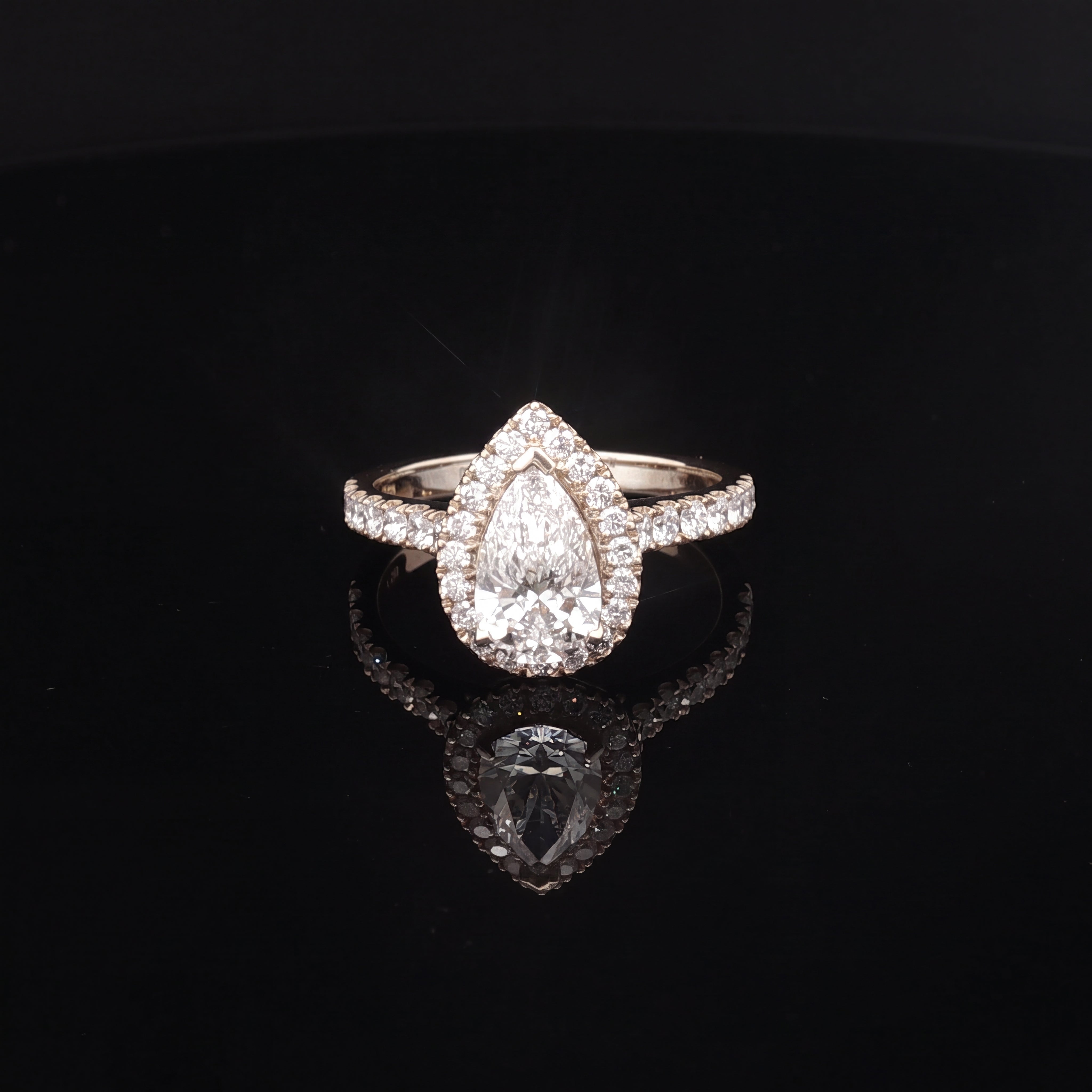 Siena - Pear Cut Diamond Halo Engagement Ring