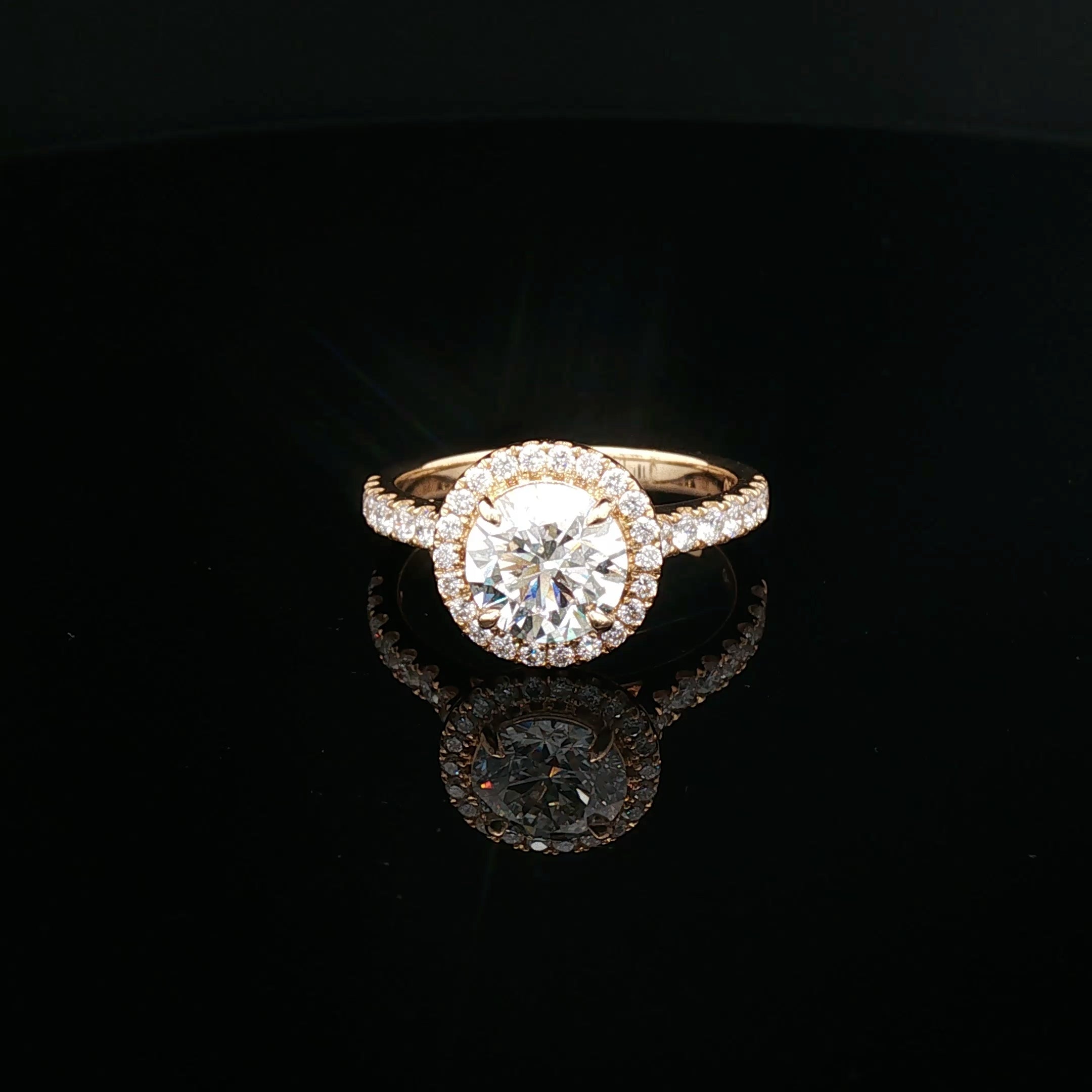 Odessa - Round Diamond Halo Engagement Ring