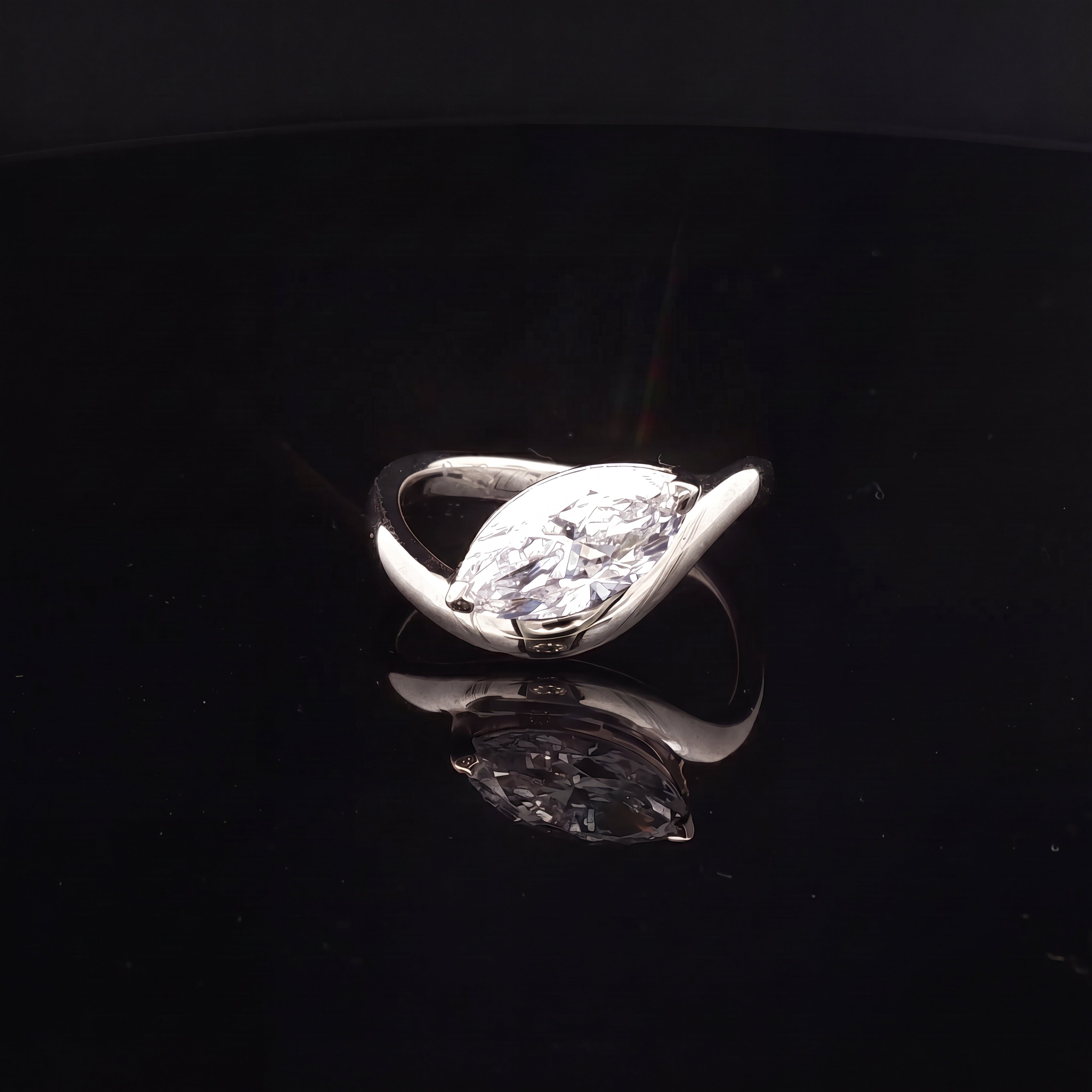 Alba - Marquise Diamond Swirl Ring