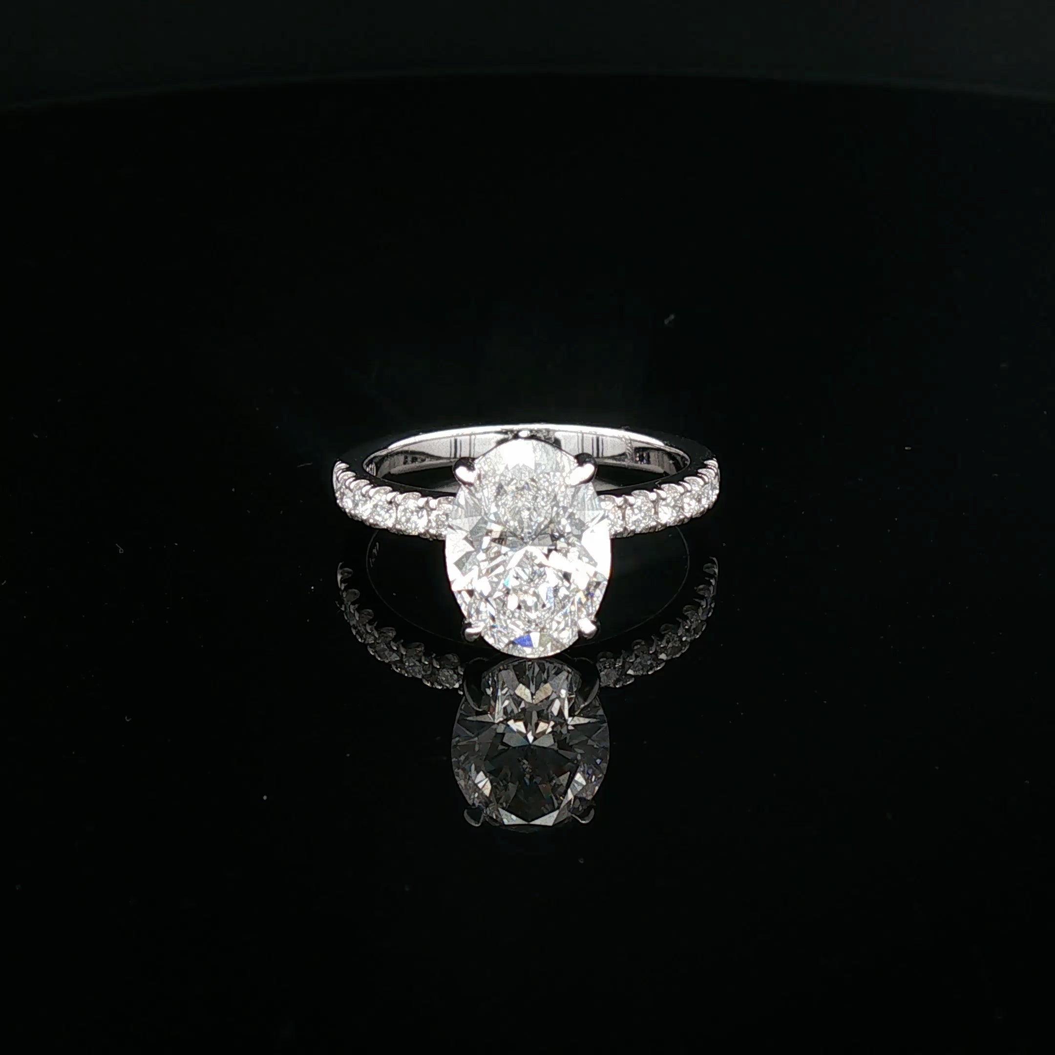 Ravenna - Oval Diamond Solitaire Ring With Claw Set Band
