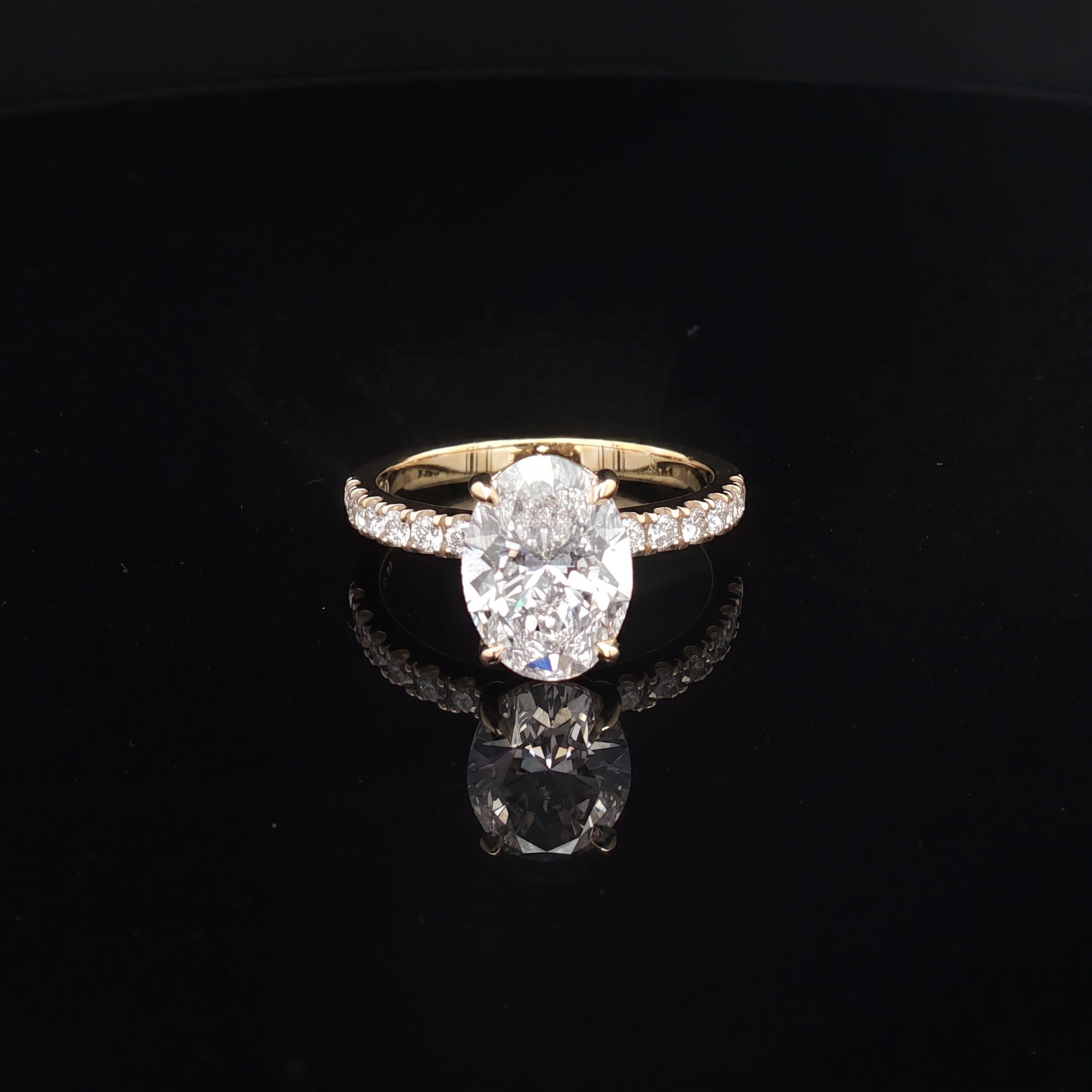 Ravenna - Oval Diamond Solitaire Ring With Claw Set Band
