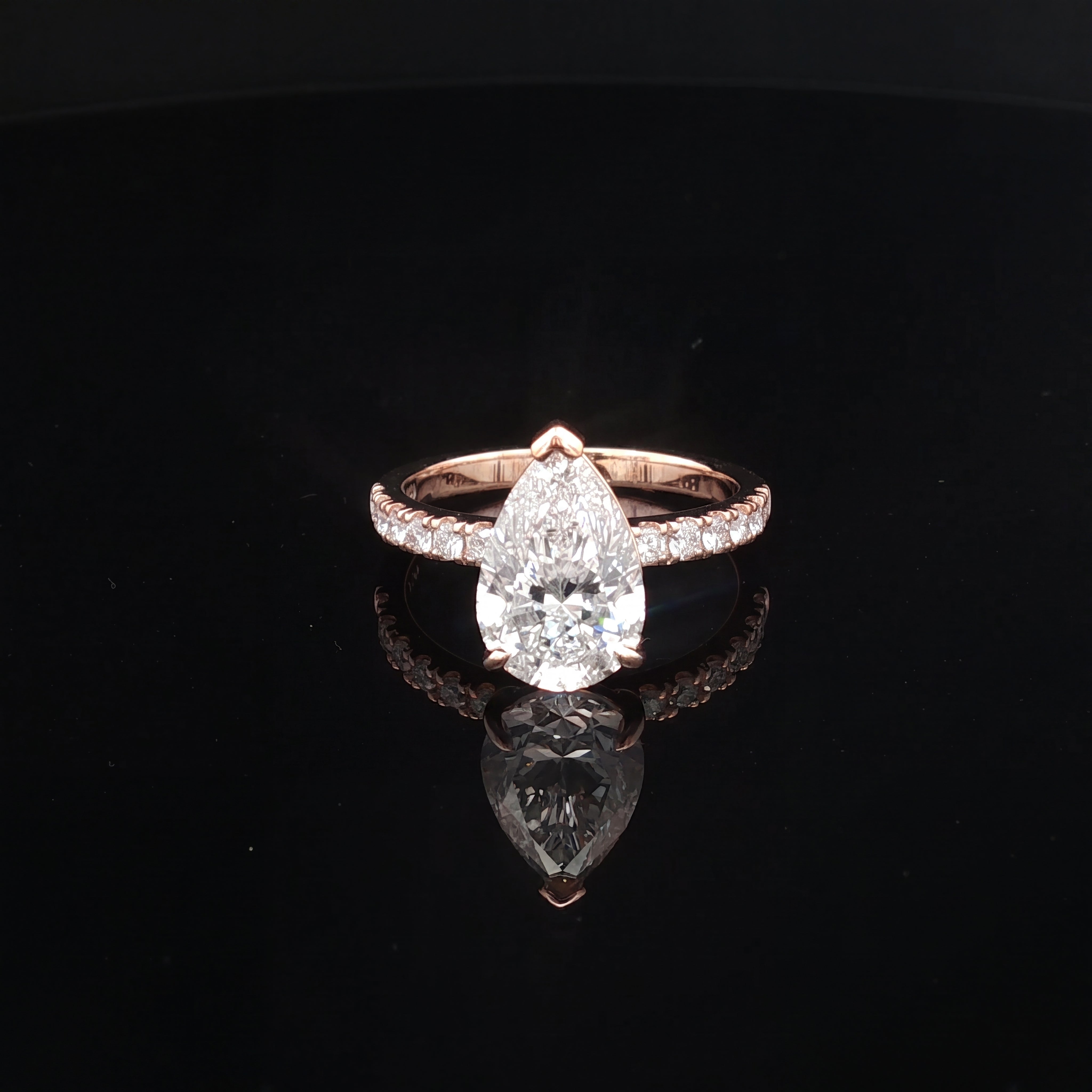 Sedona - Pear Diamond Engagement Ring with Pave Band
