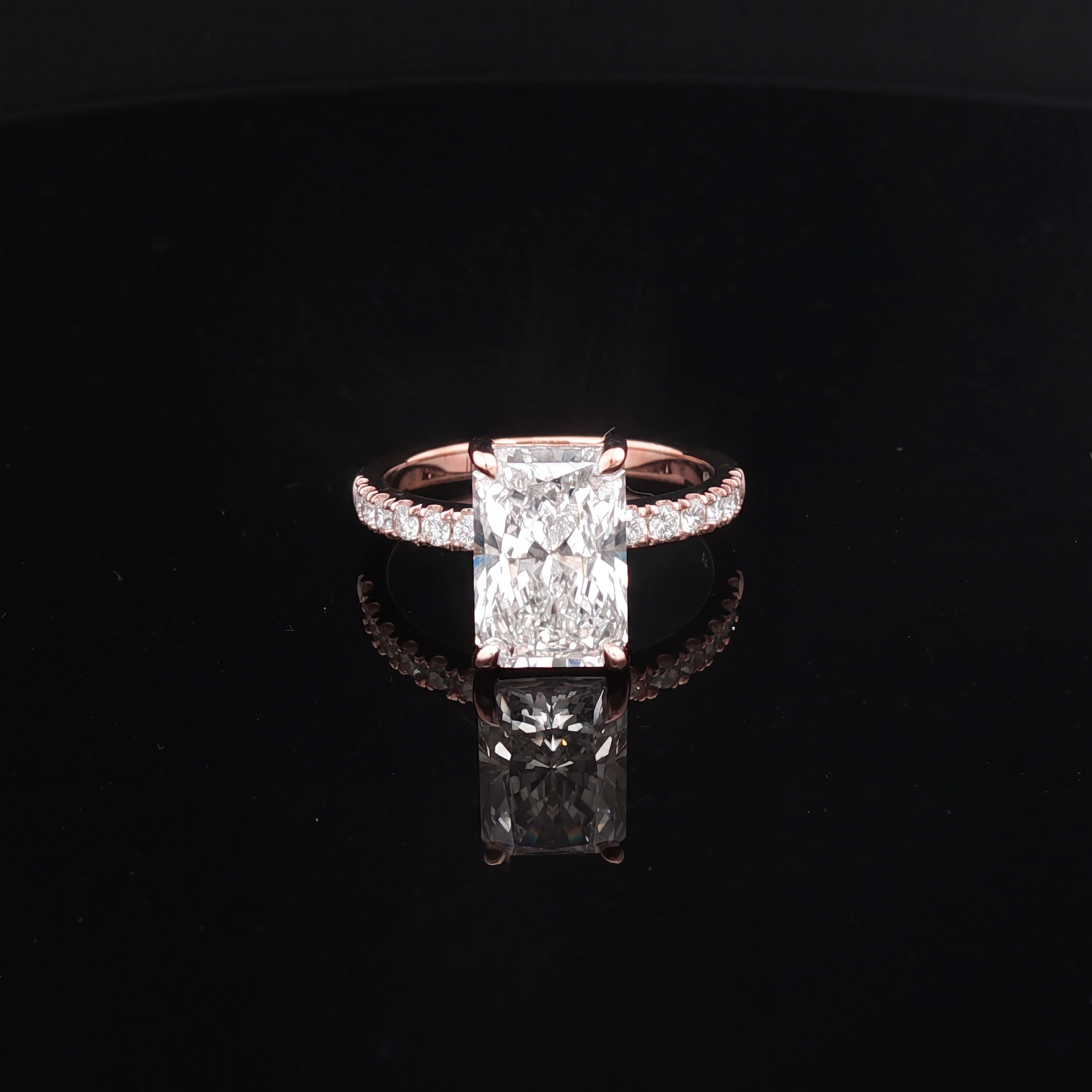 Geneva - Radiant Cut Diamond Ring With Claw Set Band