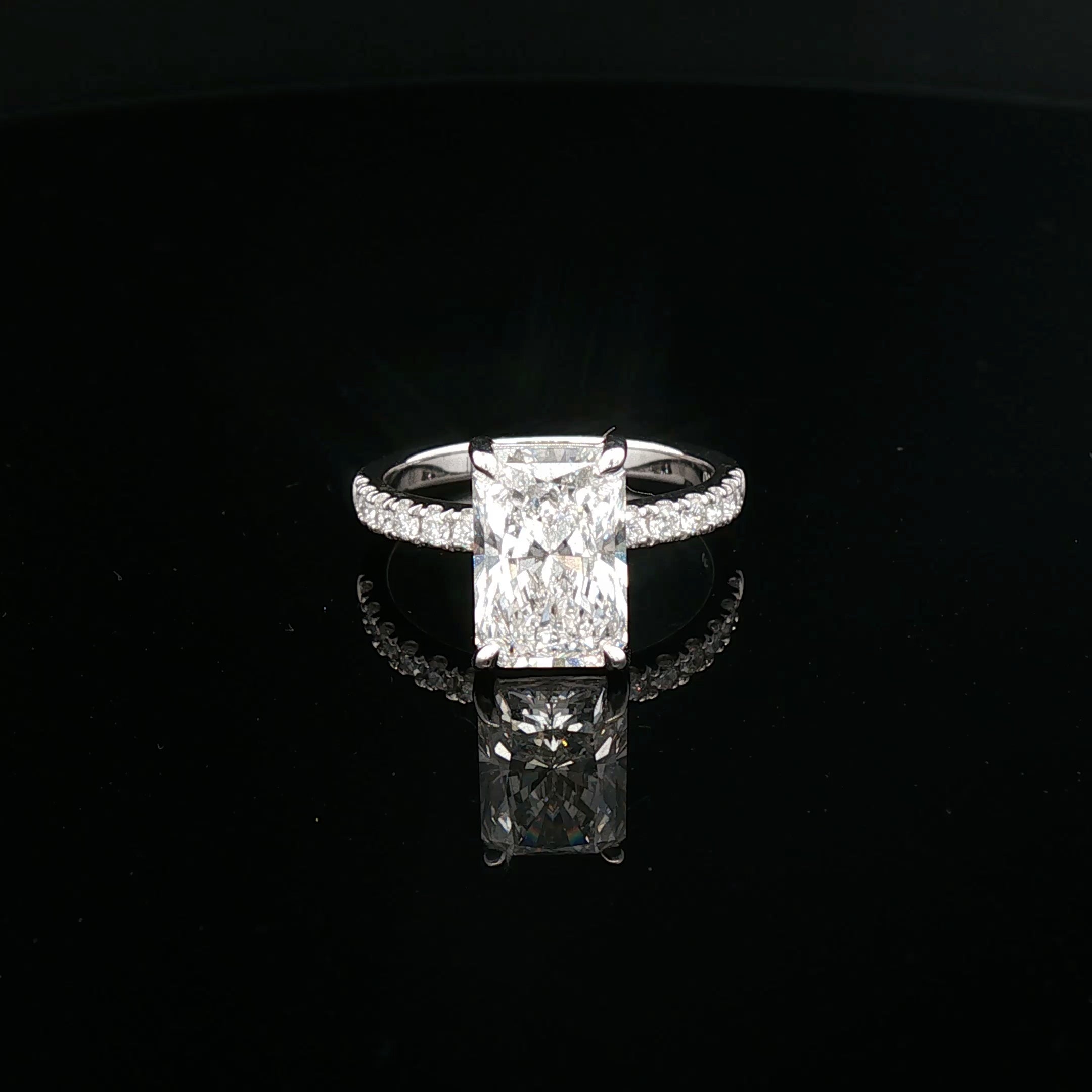 Geneva - Radiant Cut Diamond Ring With Claw Set Band