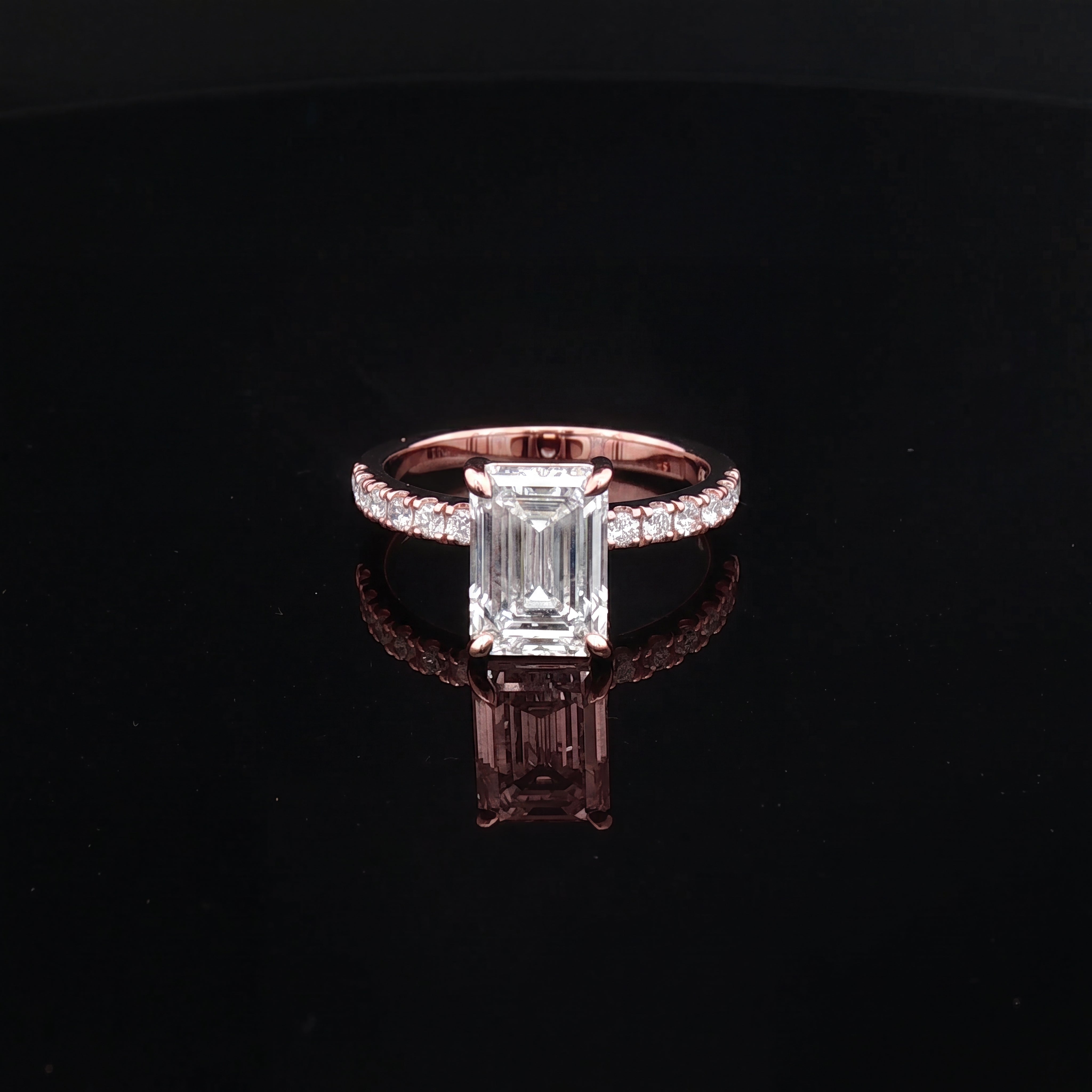Monaco - Emerald Cut Diamond Claw Set Engagement Ring