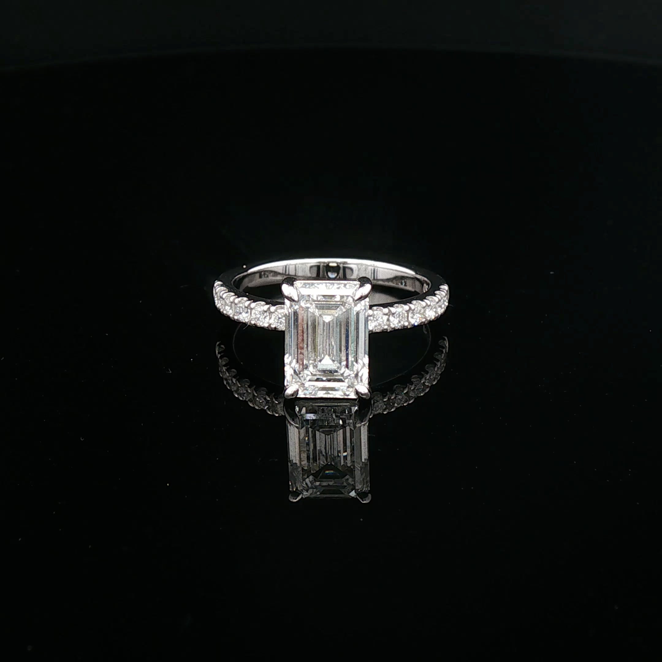 Monaco - Emerald Cut Diamond Claw Set Engagement Ring