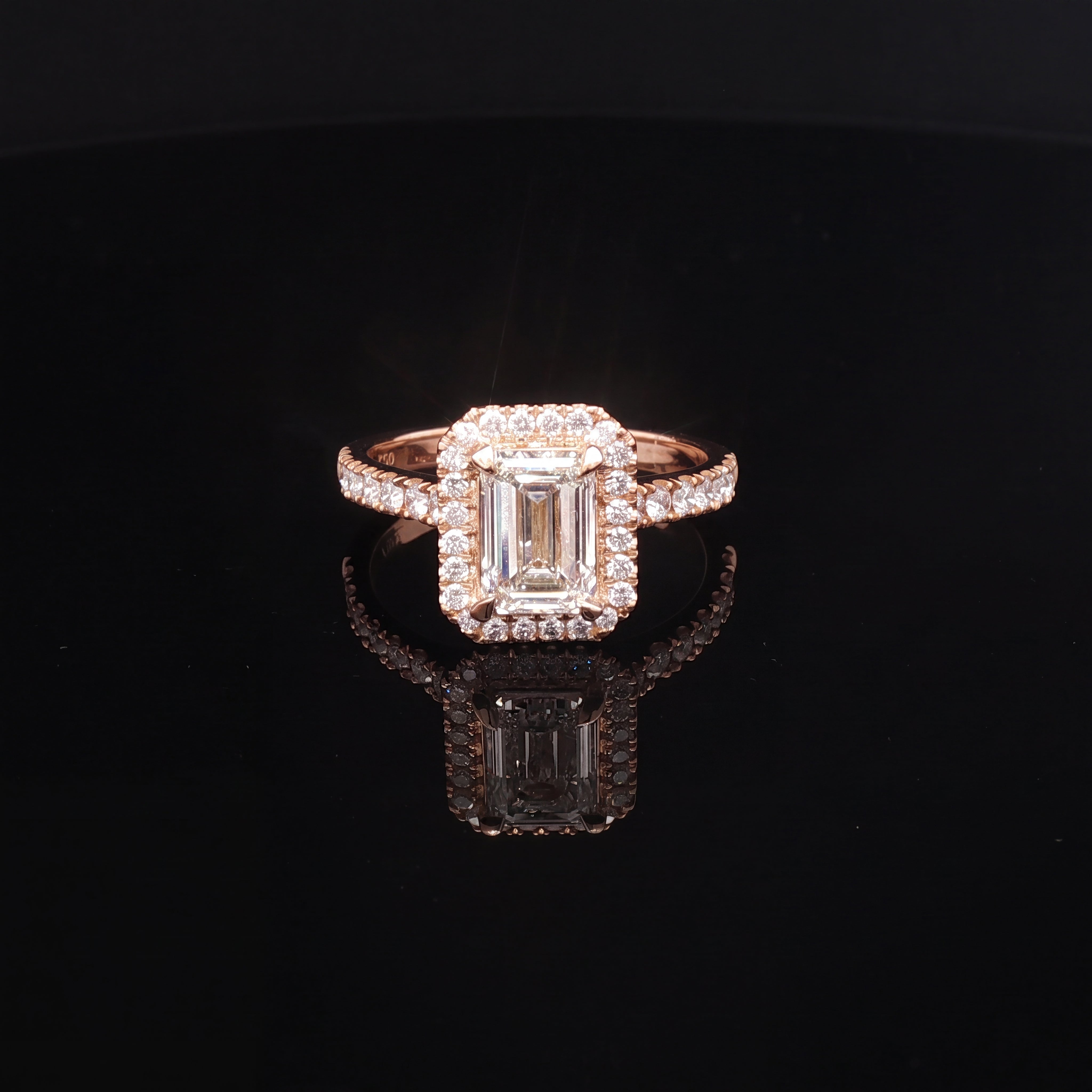 Venice - Emerald Cut Diamond Halo Engagement Ring
