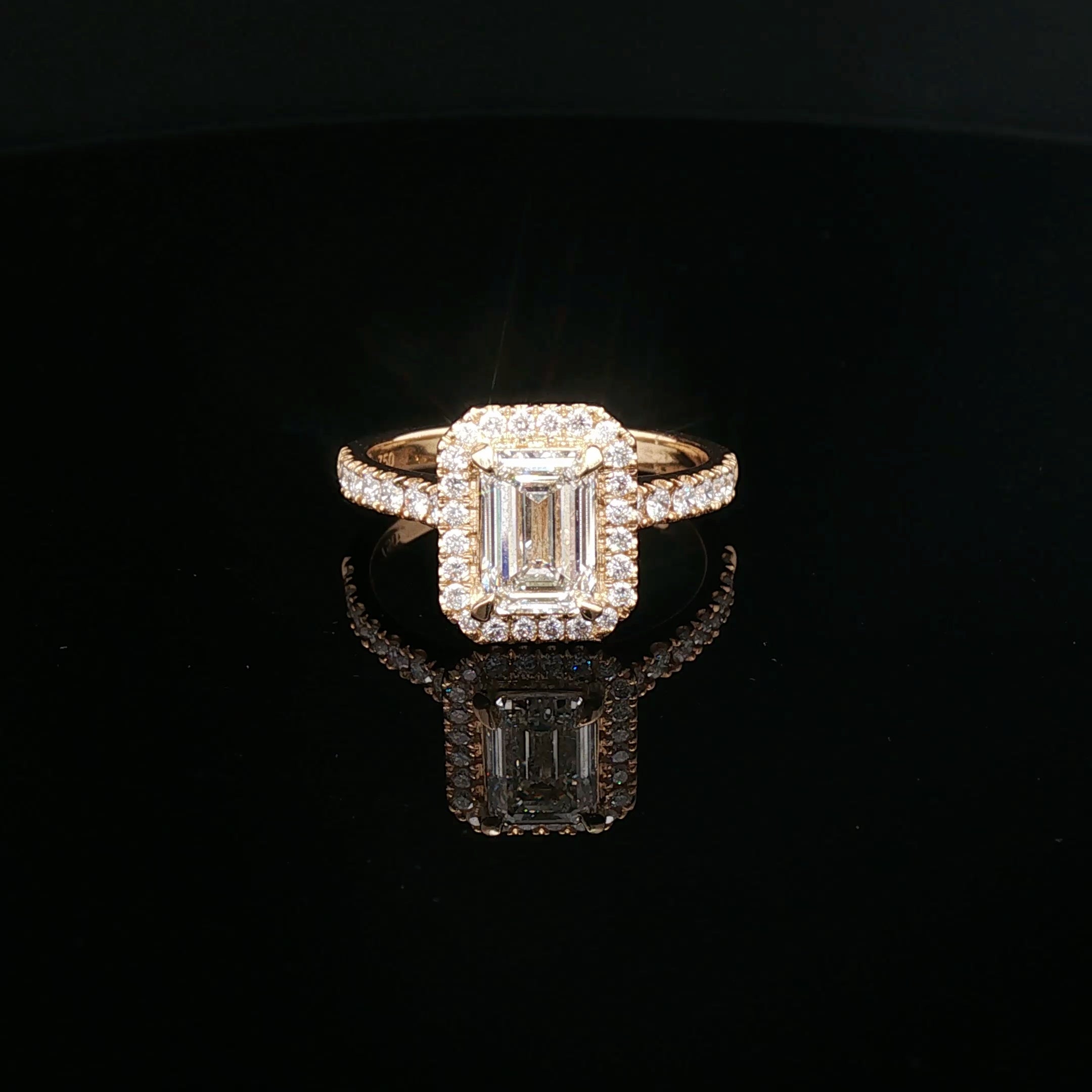 Venice - Emerald Cut Diamond Halo Engagement Ring