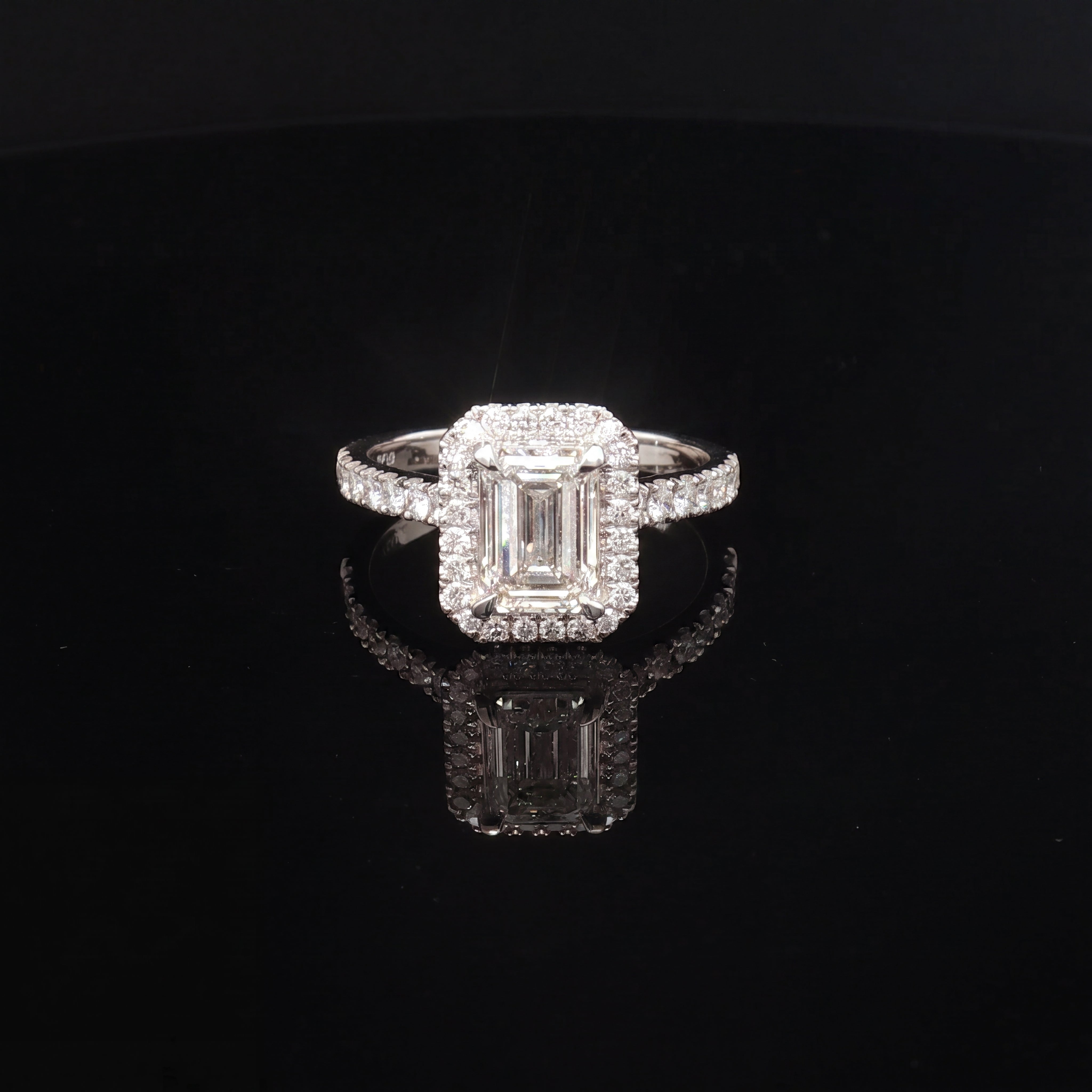 Venice - Emerald Cut Diamond Halo Engagement Ring