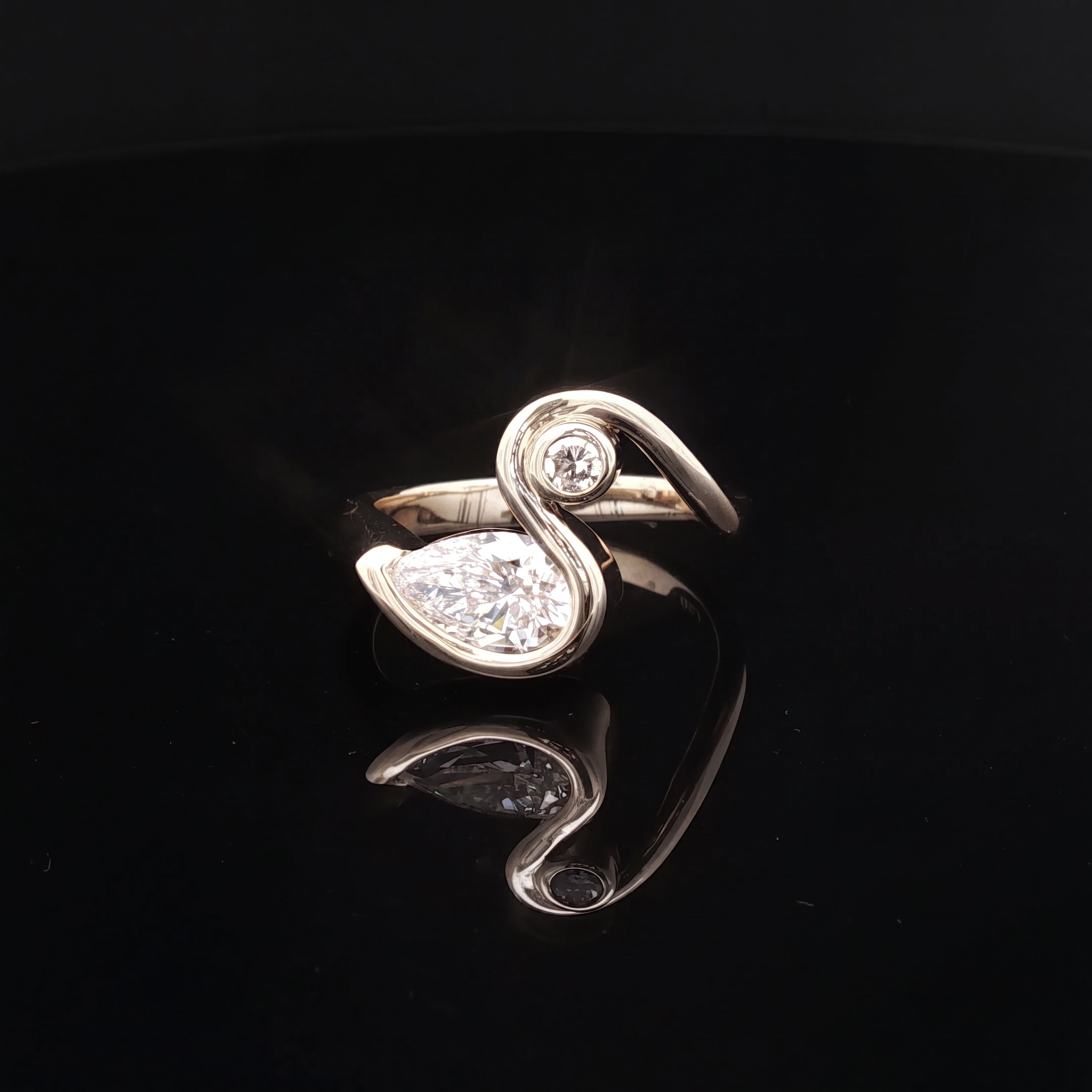 Milana - Pear and Round Diamond Ring