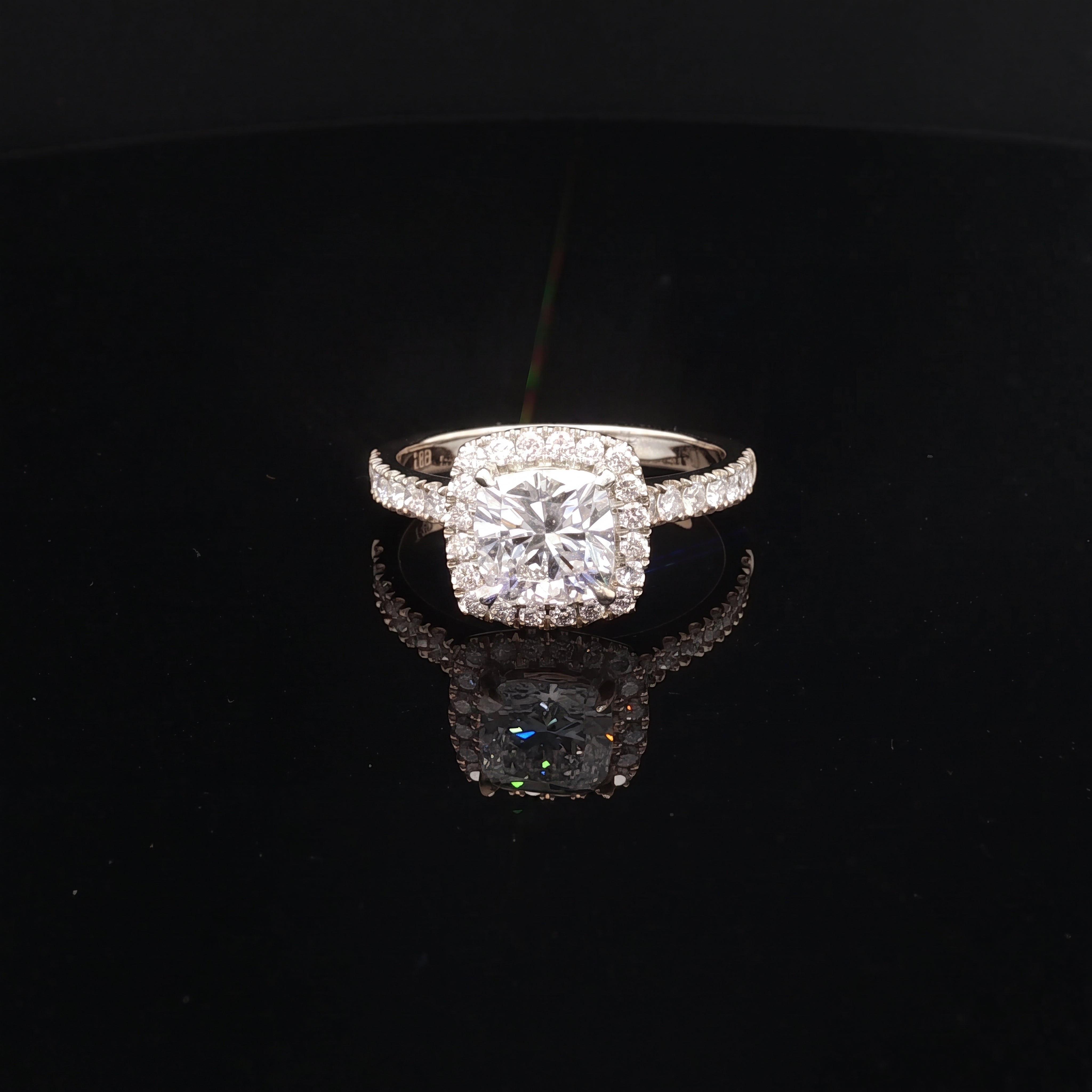 Malaga - Cushion Cut Diamond Halo Engagement Ring