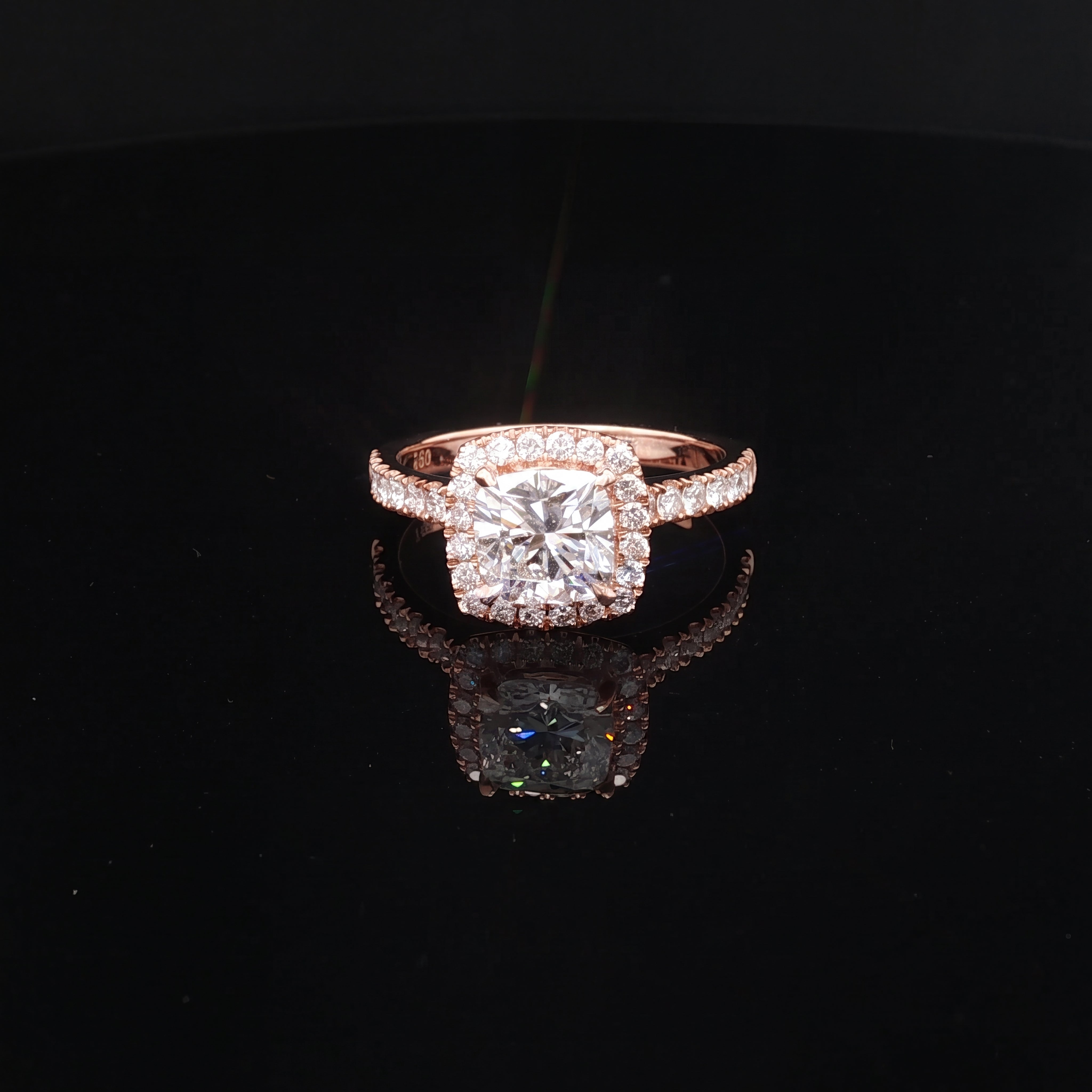 Malaga - Cushion Cut Diamond Halo Engagement Ring