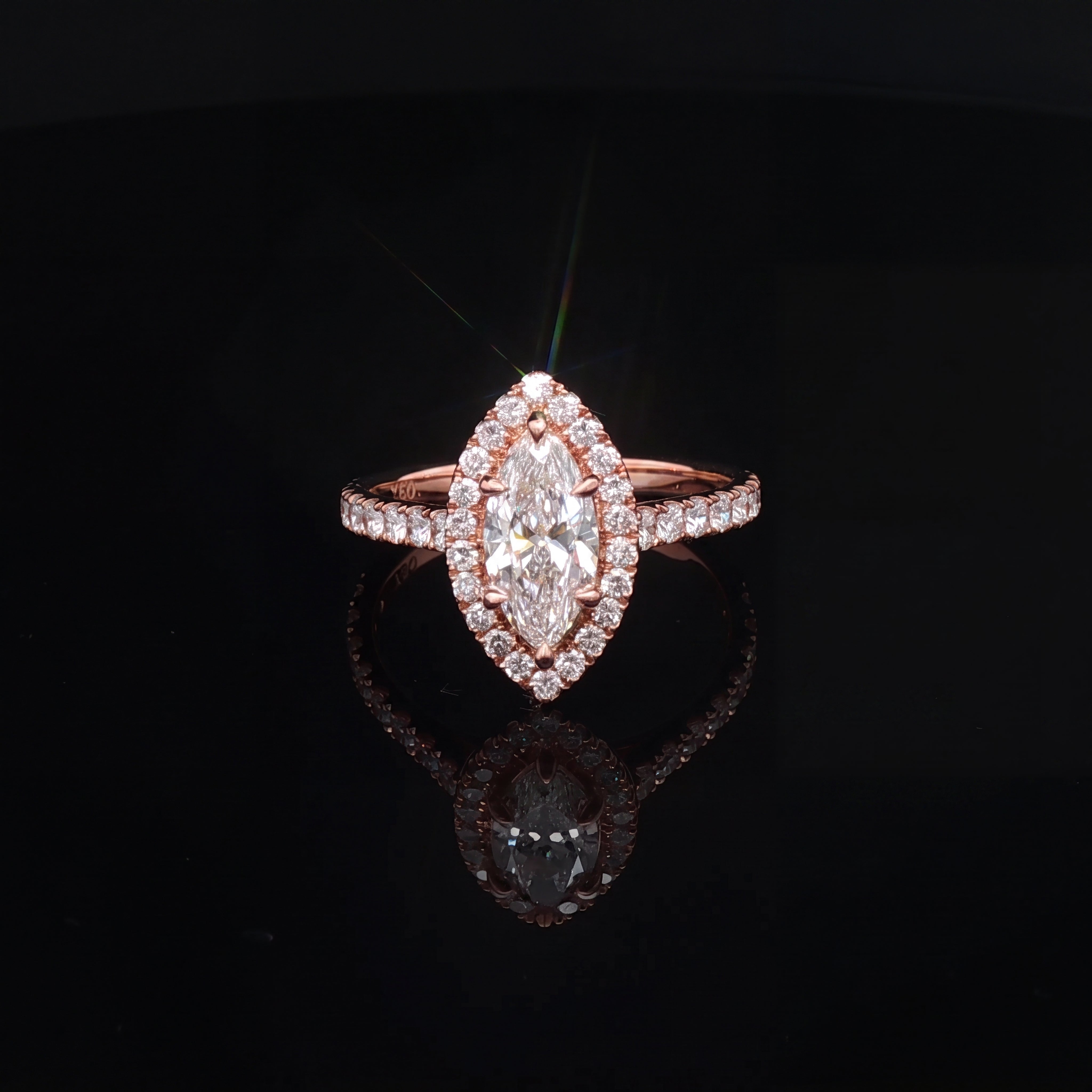 Austin - Marquise Diamond Halo Engagement Ring