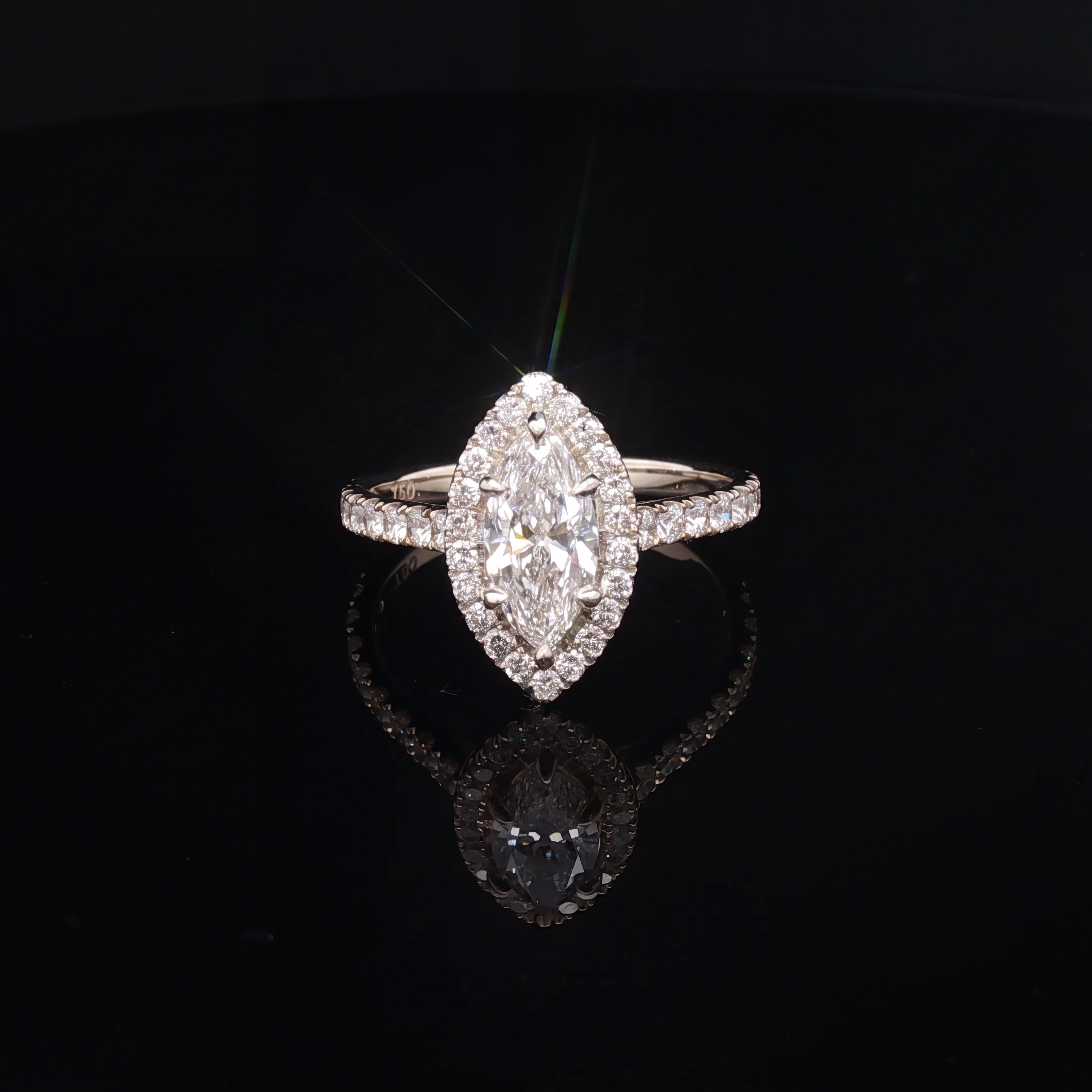 Austin - Marquise Diamond Halo Engagement Ring