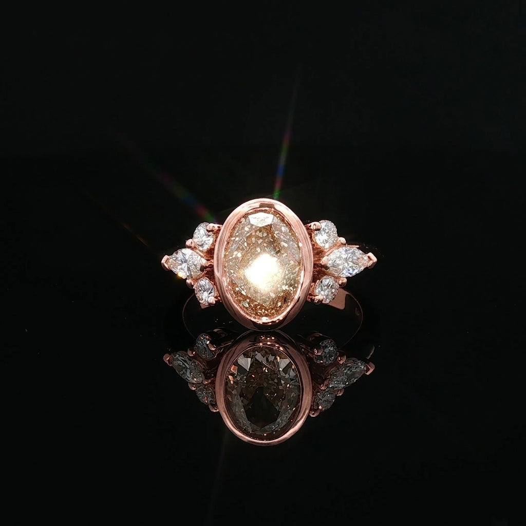 Havana - Bezel-Set Fancy Yellow Diamond Cluster Ring