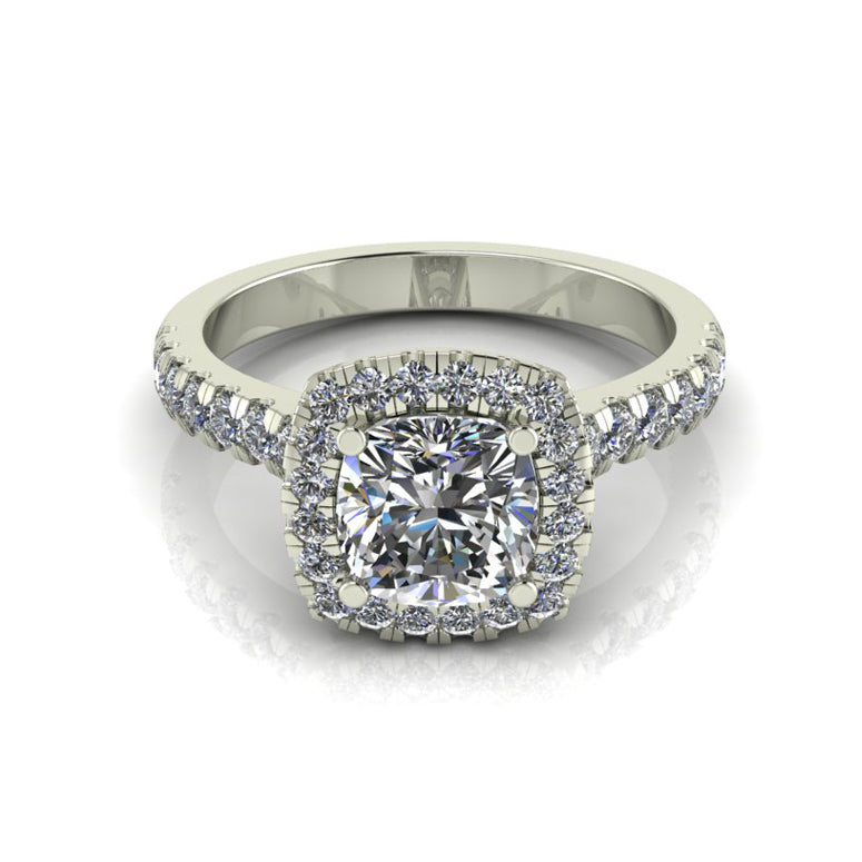 Penelope- Cushion Cut Halo Engagement RIng